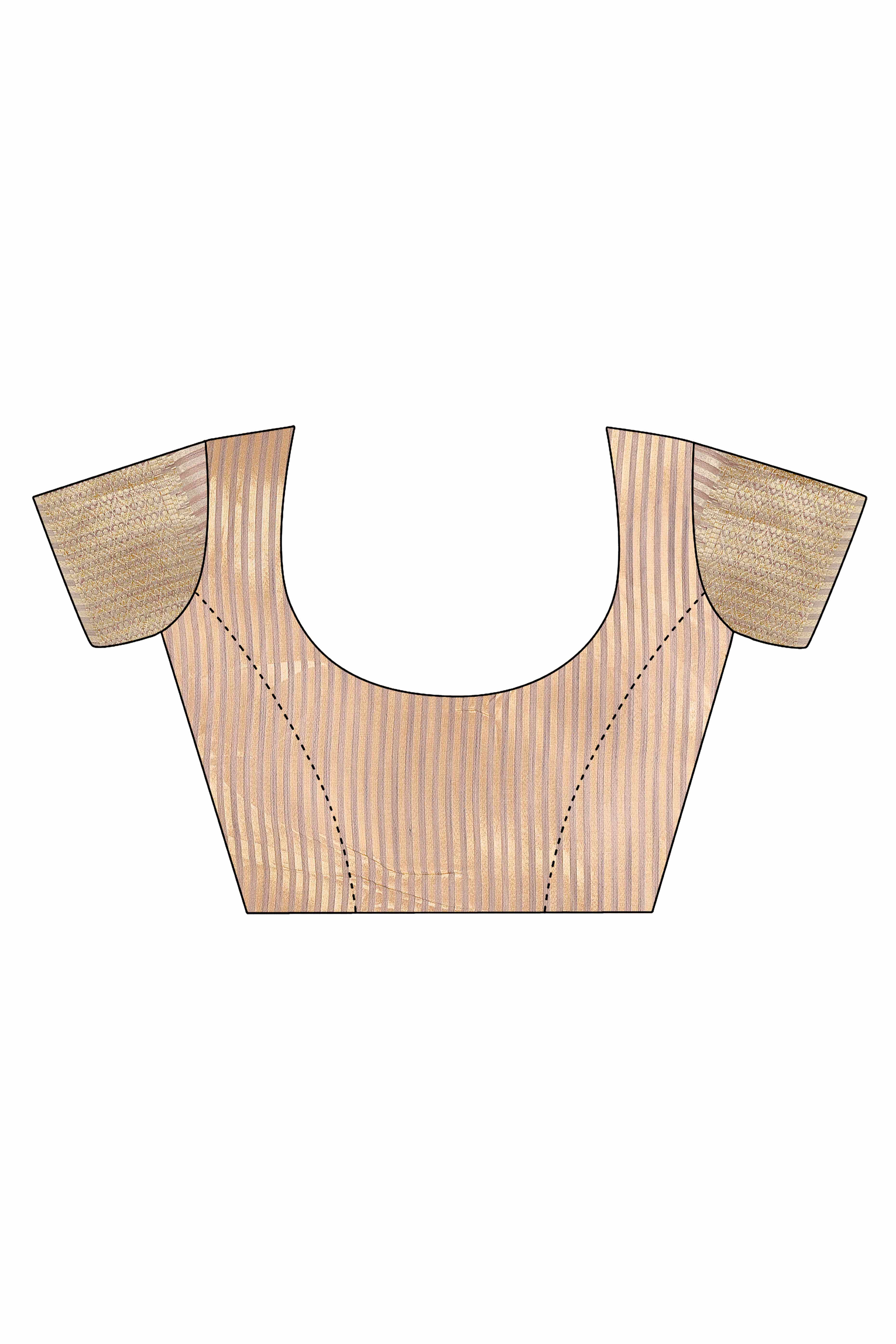 Beige Solid With Zari Woven Organza Saree With Tassel Border