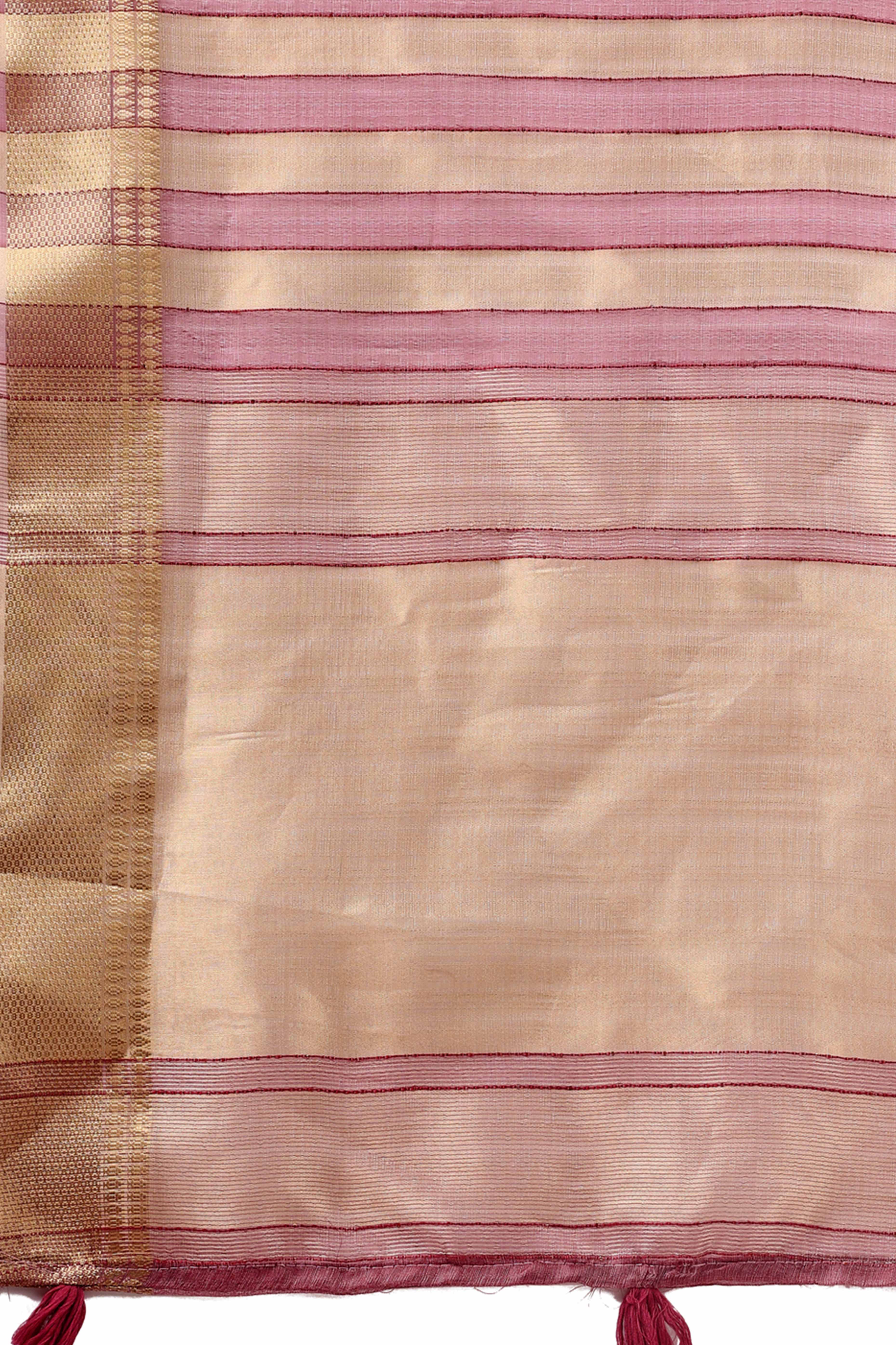 Purple Lightweight Organza Saree with Rich Zari Stripes Pattern