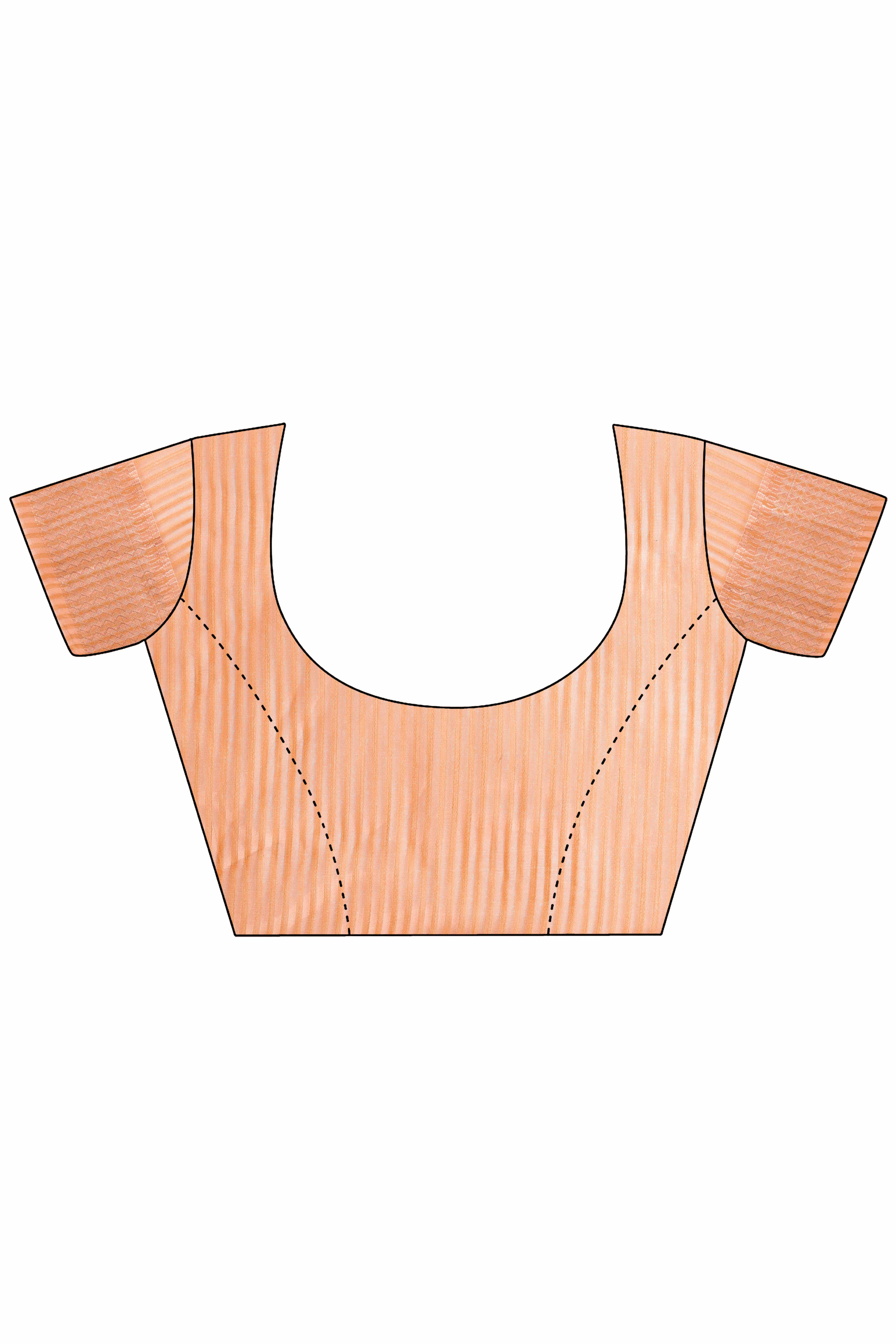 Orange Organza Saree With Zari Woven Stripes & Elegant Tassel Border