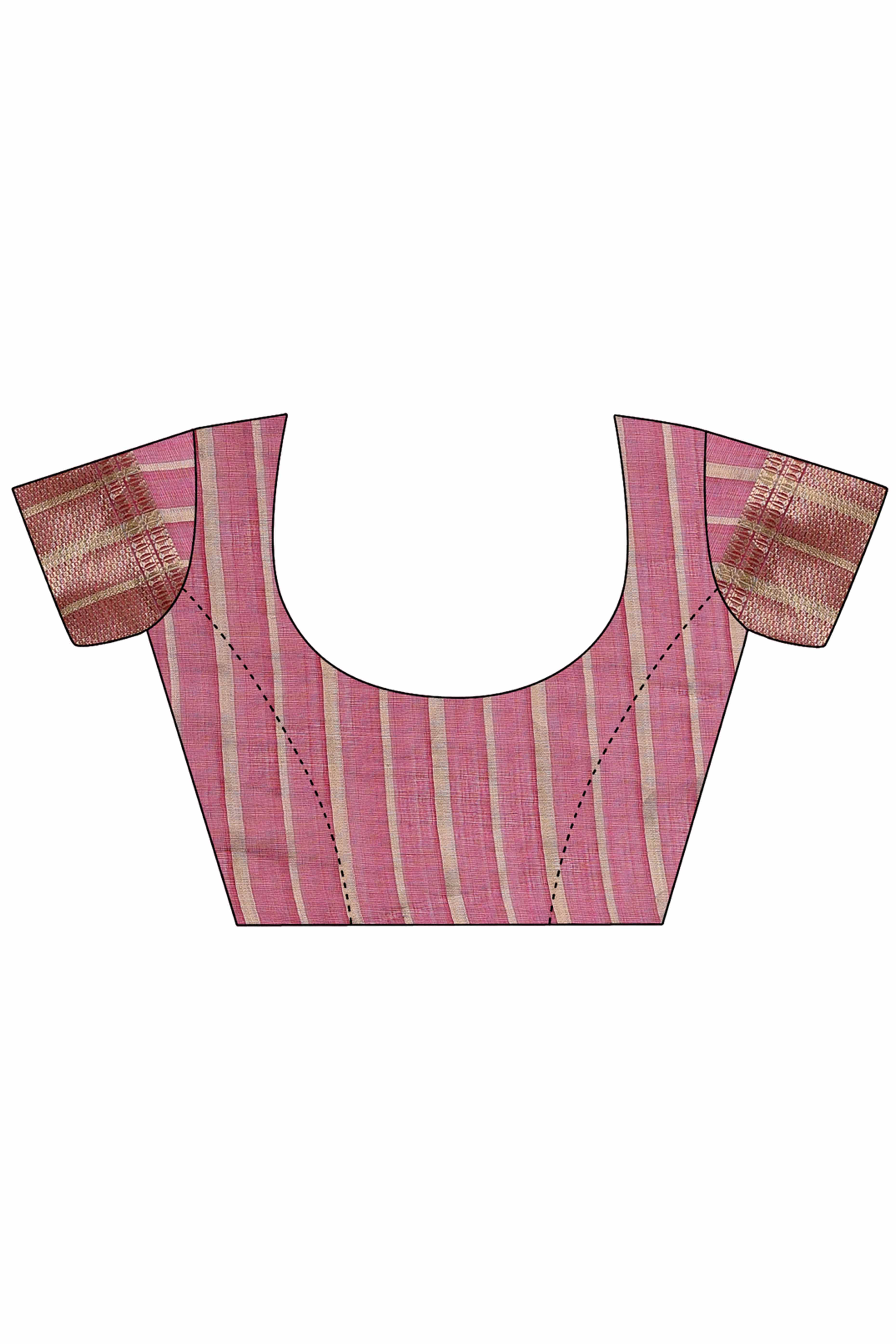 Magenta Hue Organza Saree with Shimmering Zari Border Weave