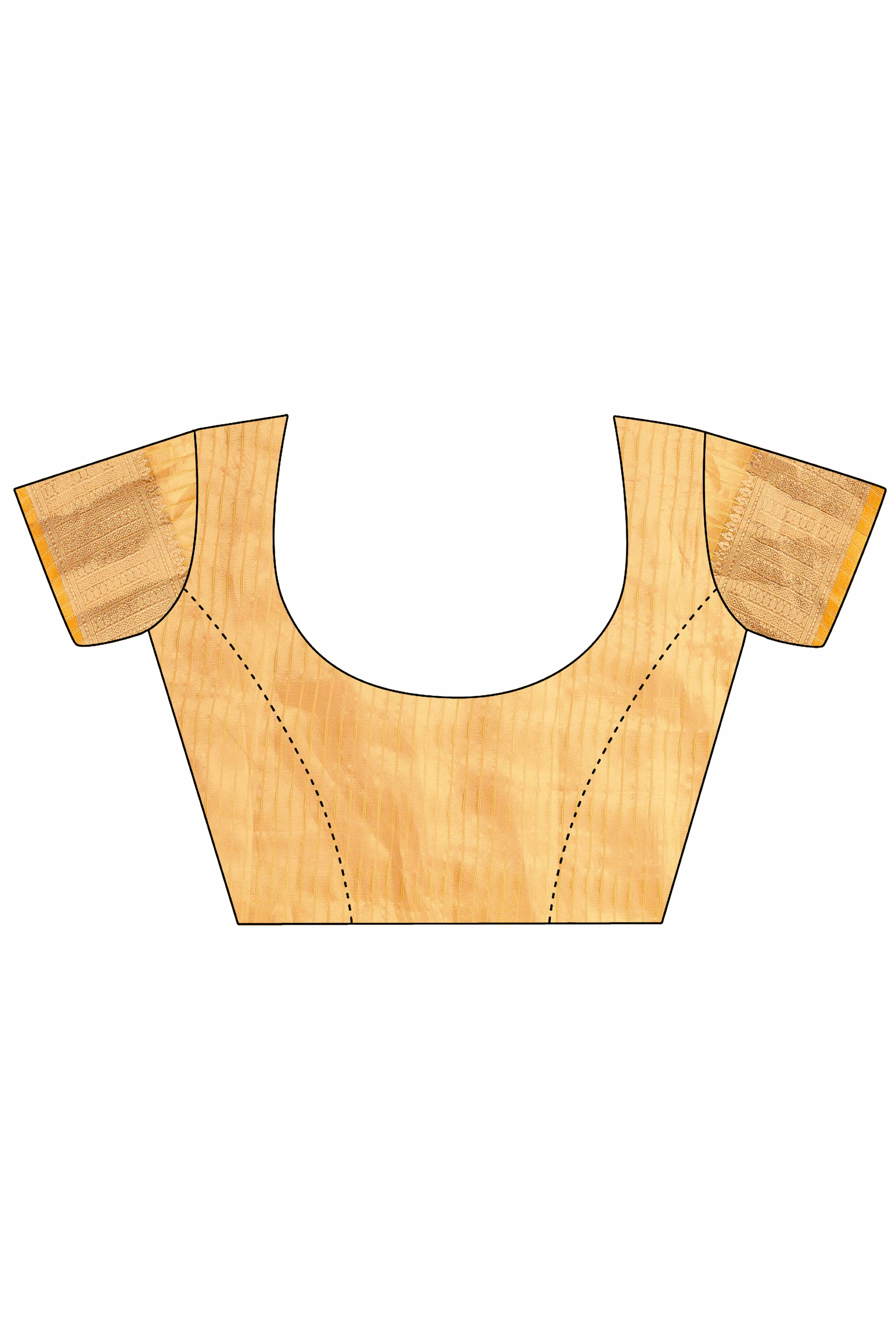 Yellow Organza Solid Saree With Lustrous Zari Weave &  Delicate Tassels