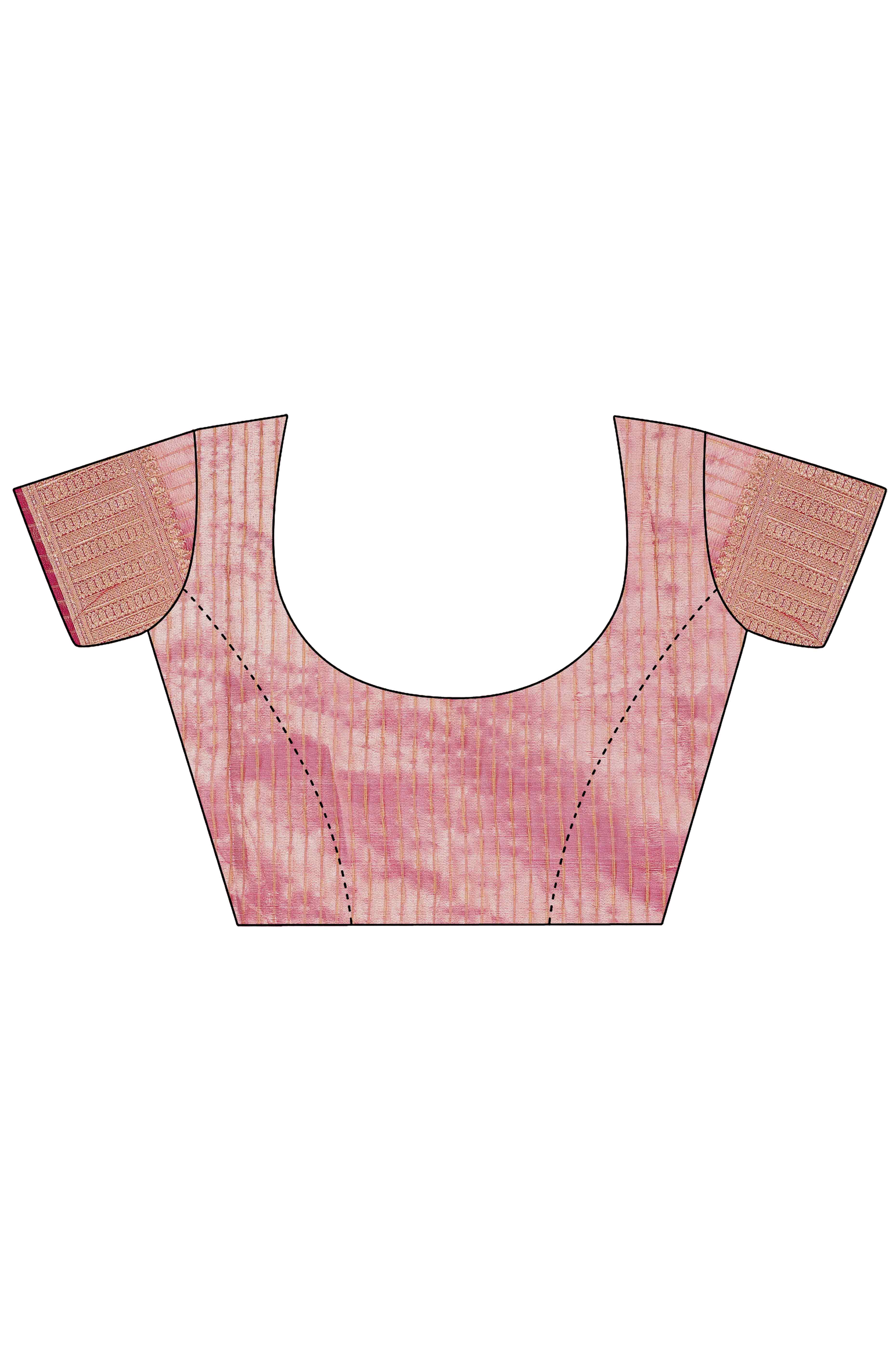 Onion Pink Organza Solid Saree With Lustrous Zari Weave &  Delicate Tassels