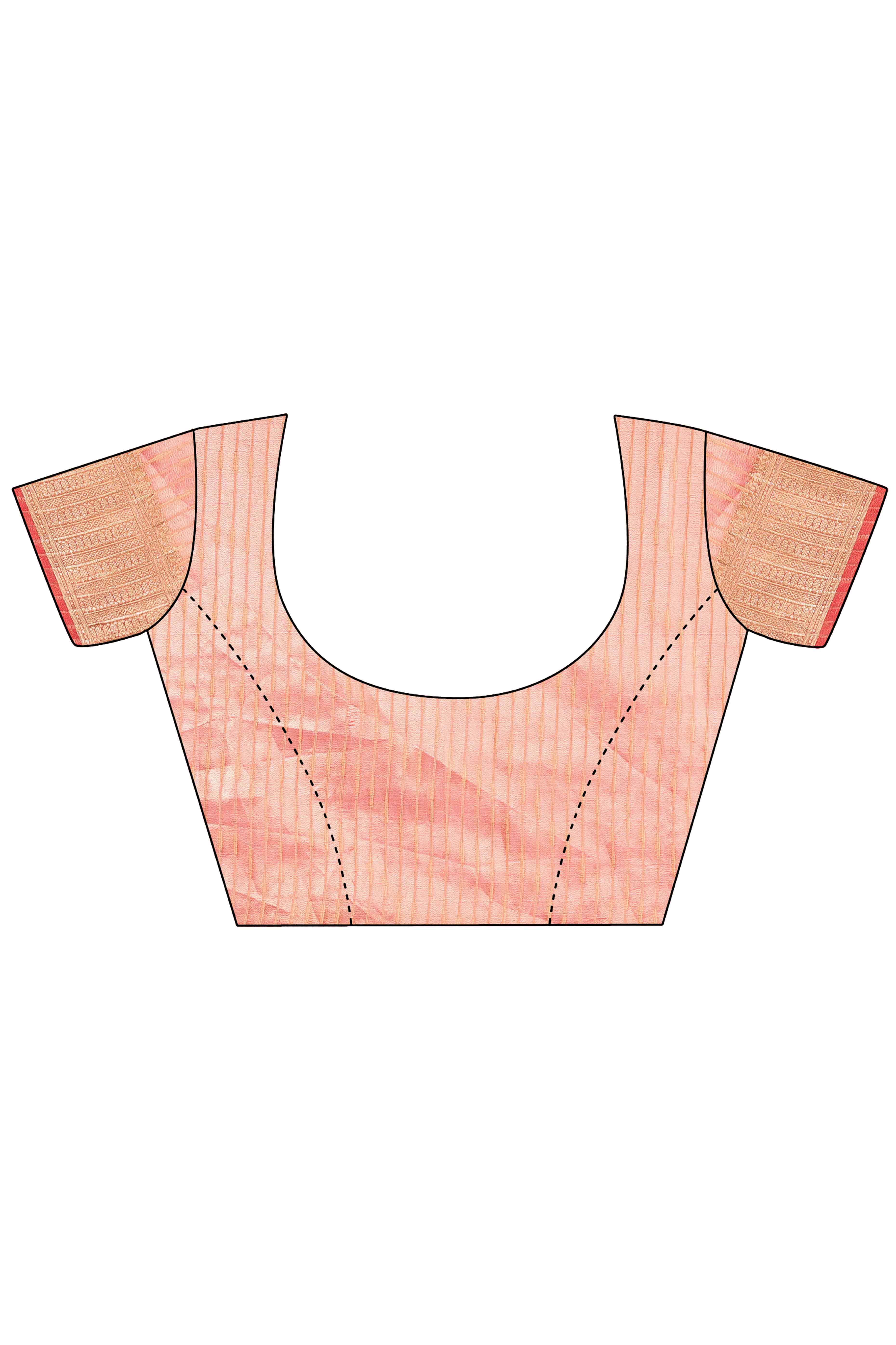 Gajari Pink Organza Solid Saree With Lustrous Zari Weave &  Delicate Tassels