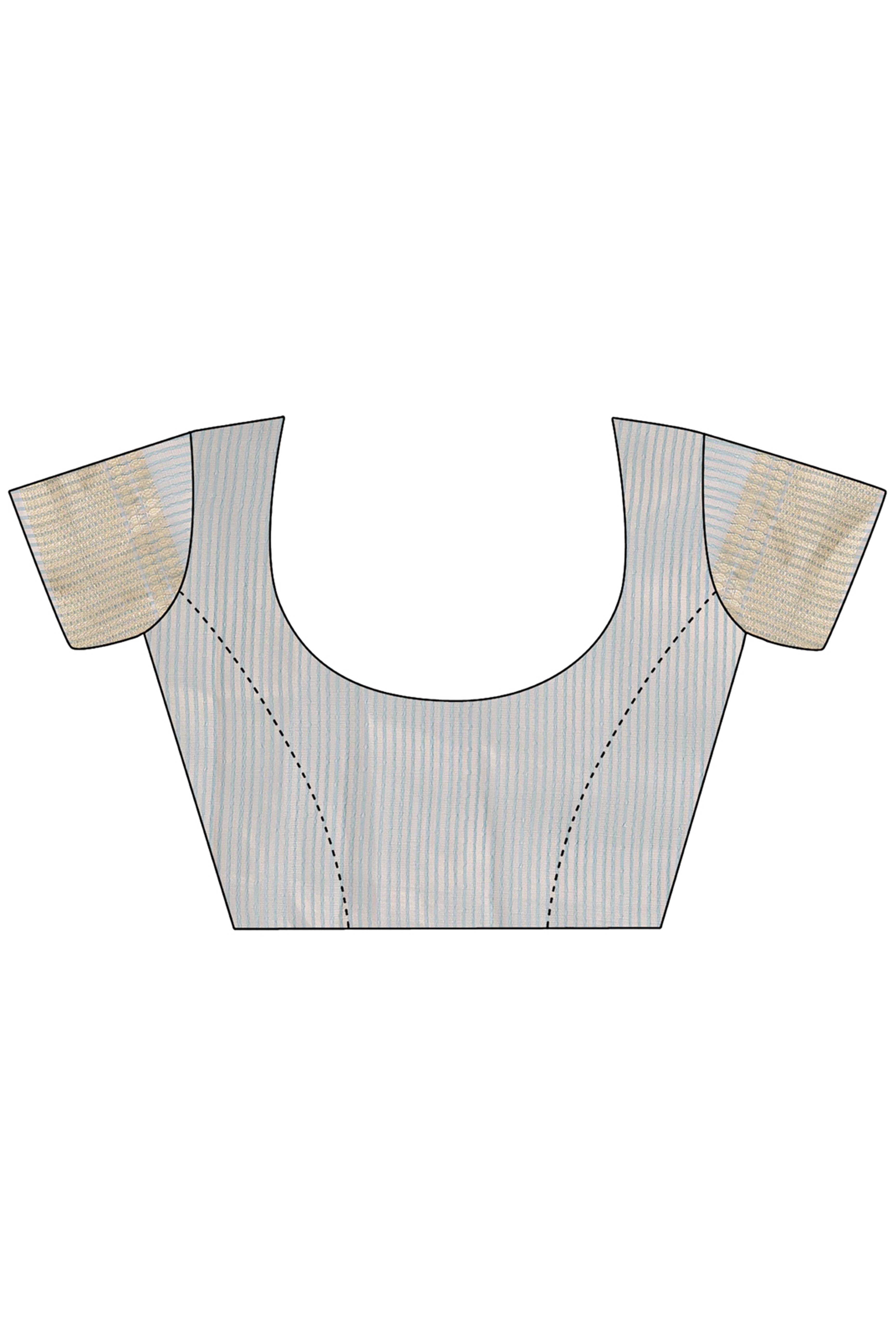 Soft Sea Green Organza Saree with Detailed Zari Woven Edging