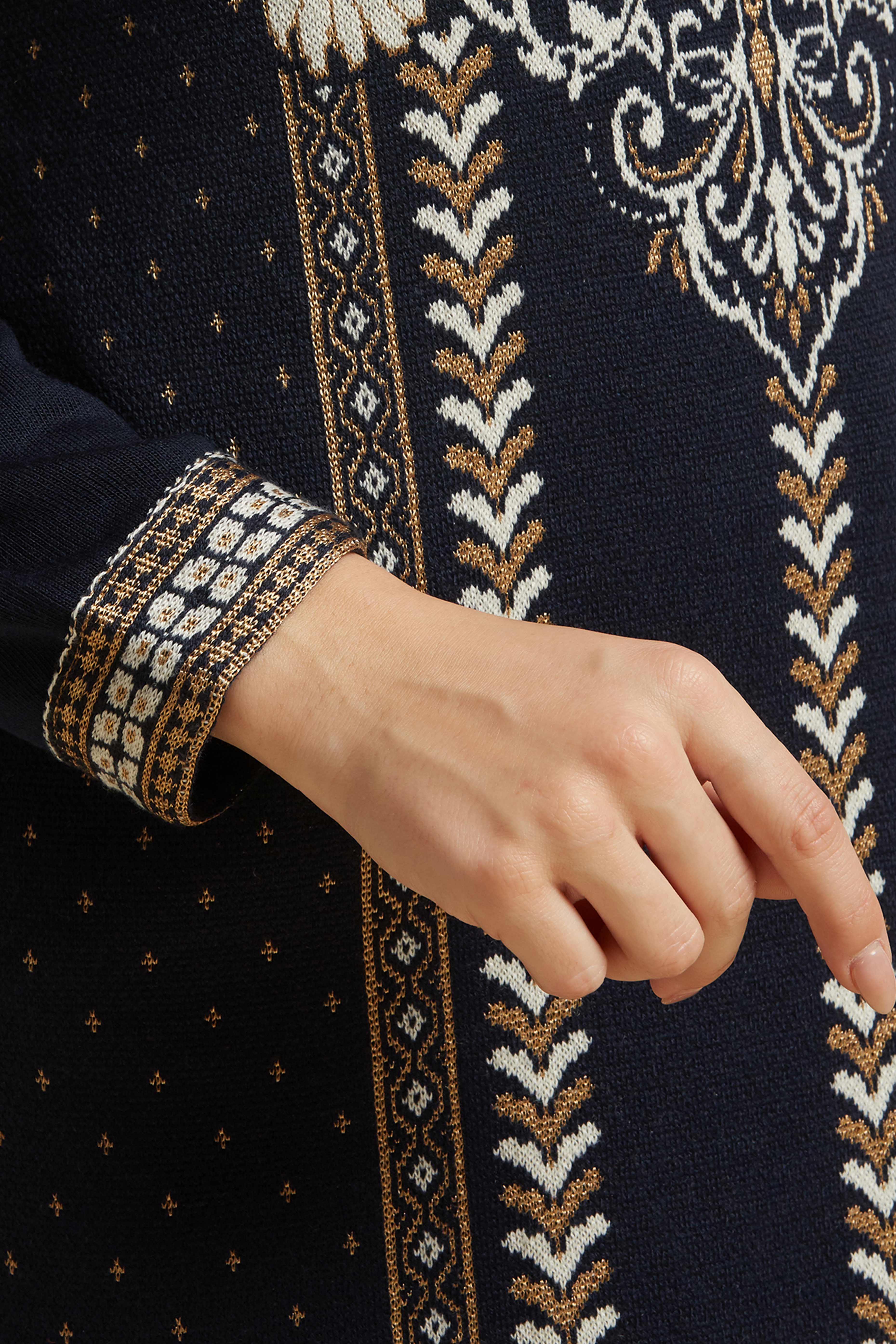 Navy Blue Woolen Straight Kurti