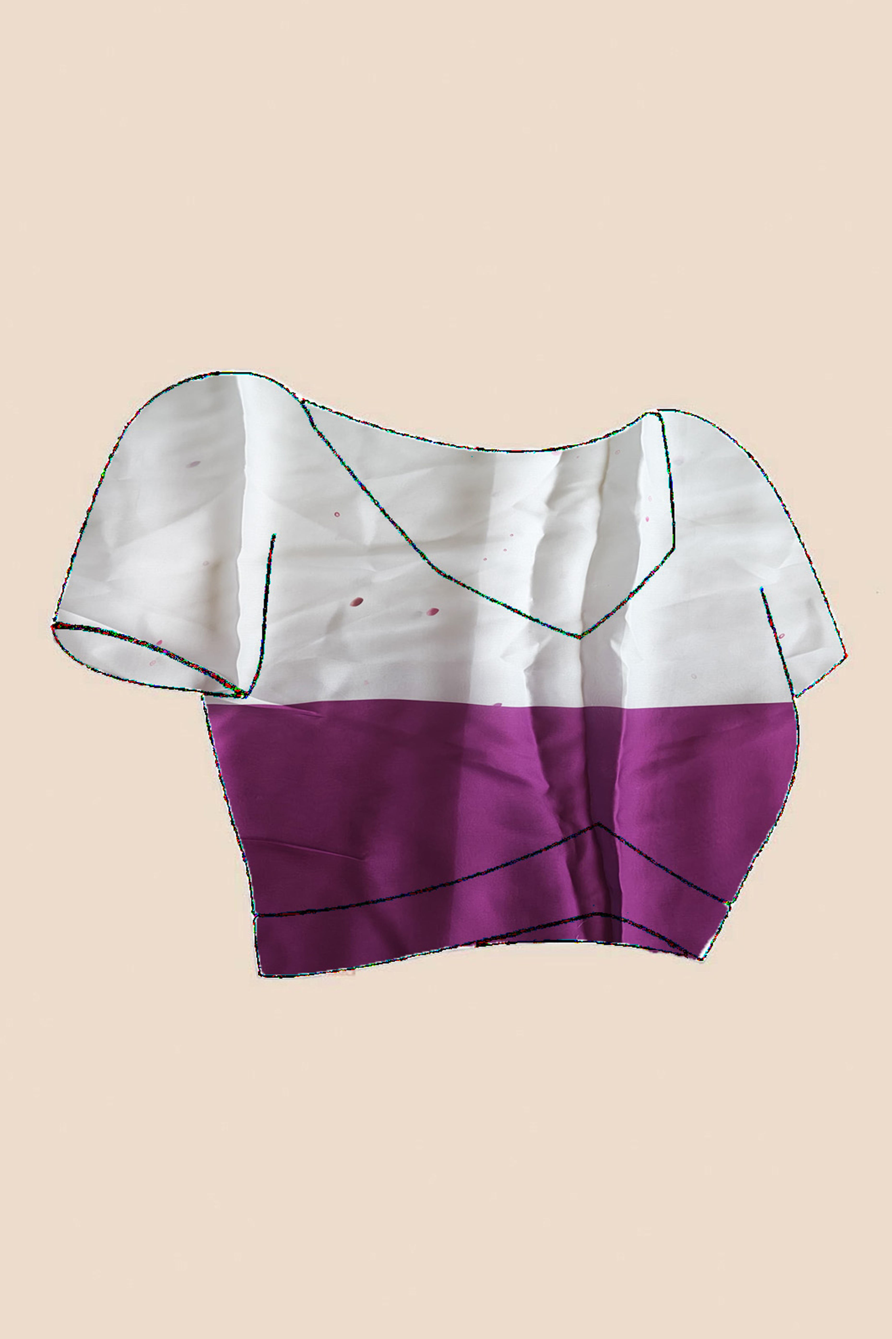 Purple & White Designer Freehand Ombre Saree In Satin Georgette With Striking Digital Print