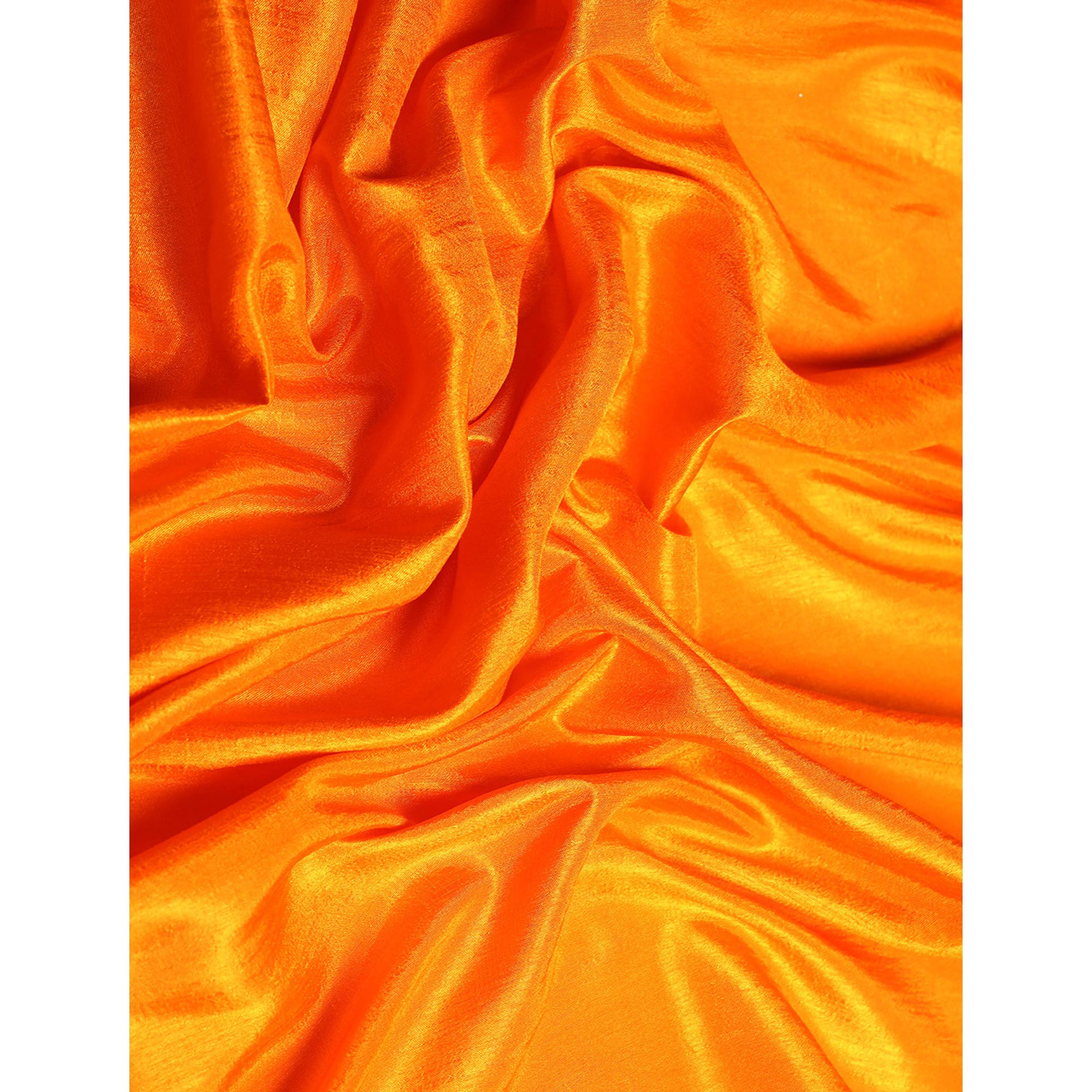 Mustard Solid Vichitra Silk Saree With Fancy Zari Border