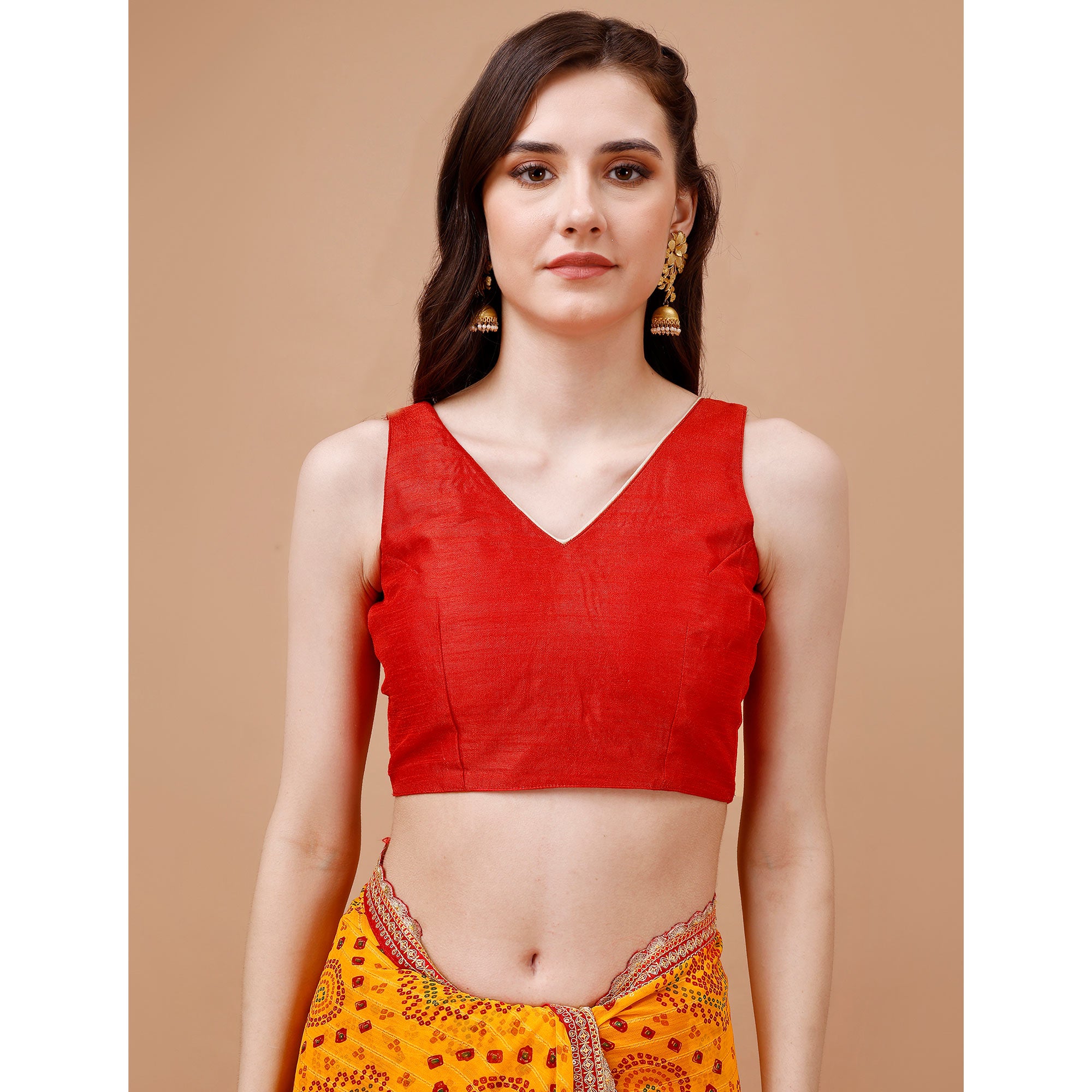 Yellow Bandhani Printed Georgette Saree