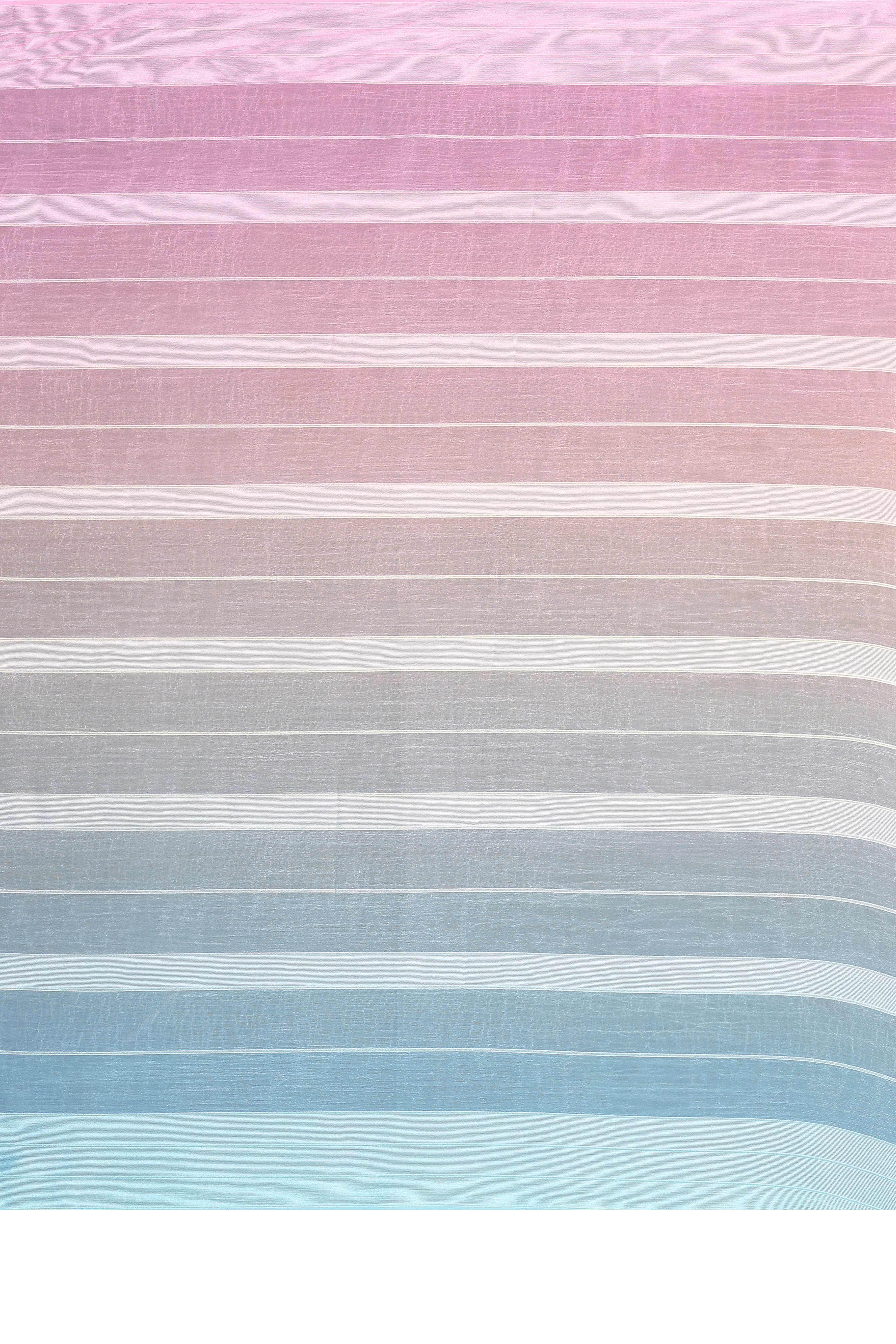 Sophisticated Multicolor Digital Print Georgettte Saree With Zari Touch & Striped Design