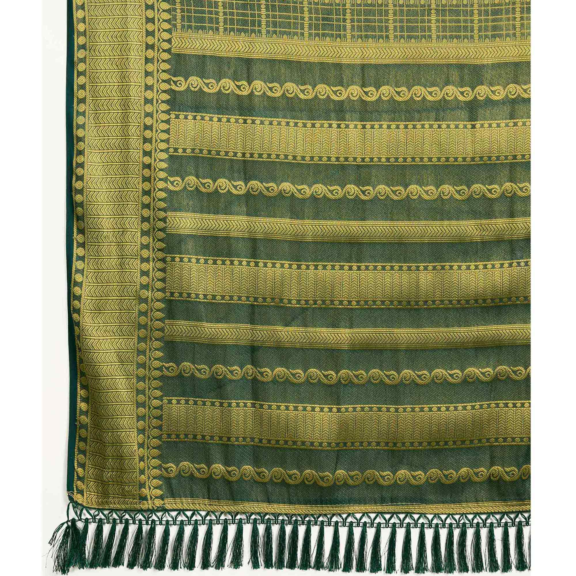 Green Brocade Zari Weaving Mysore Silk Saree