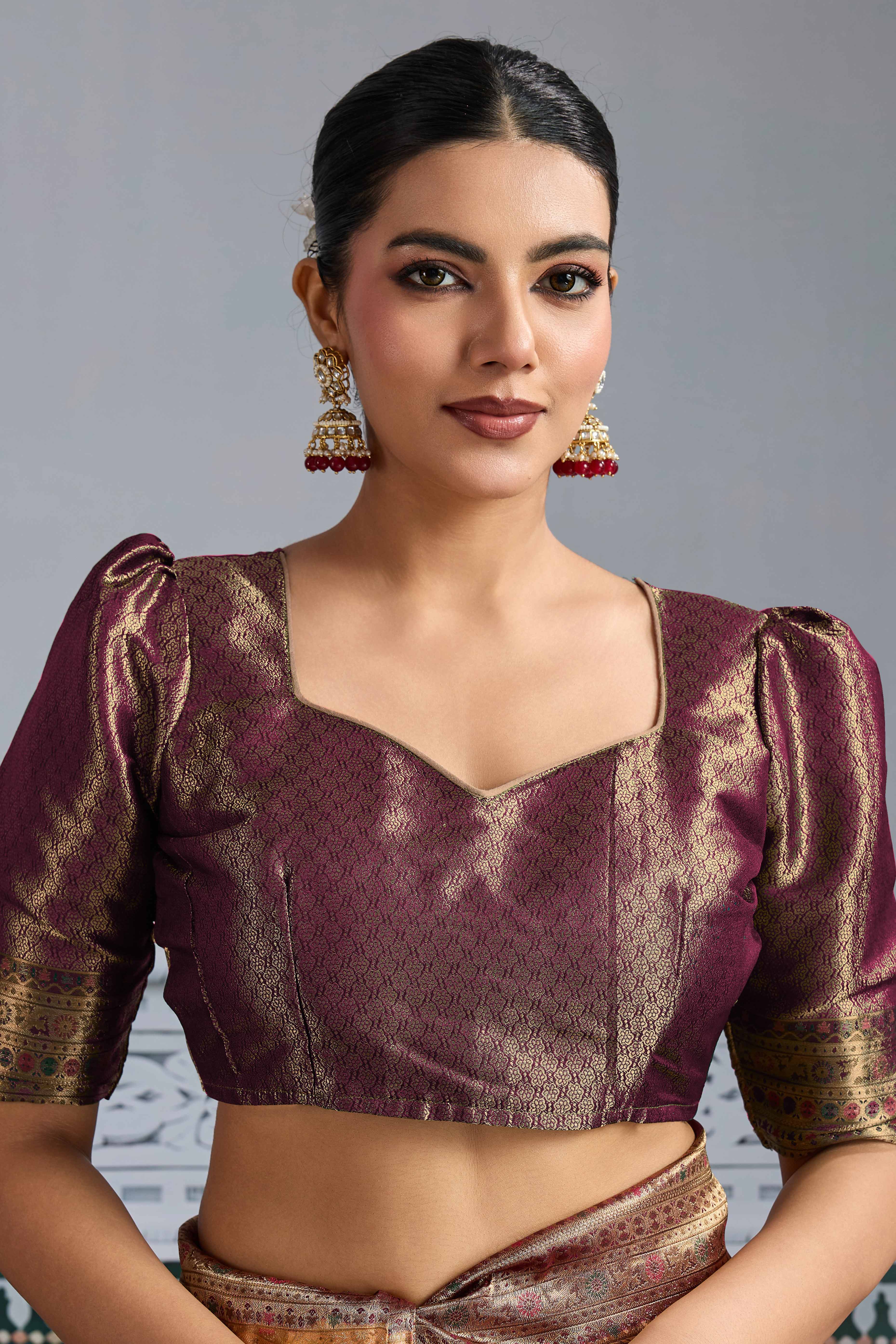 Peach Floral Meenakari Weaving Kanjivaram Silk Saree With Rich Piping & Tassel Pallu