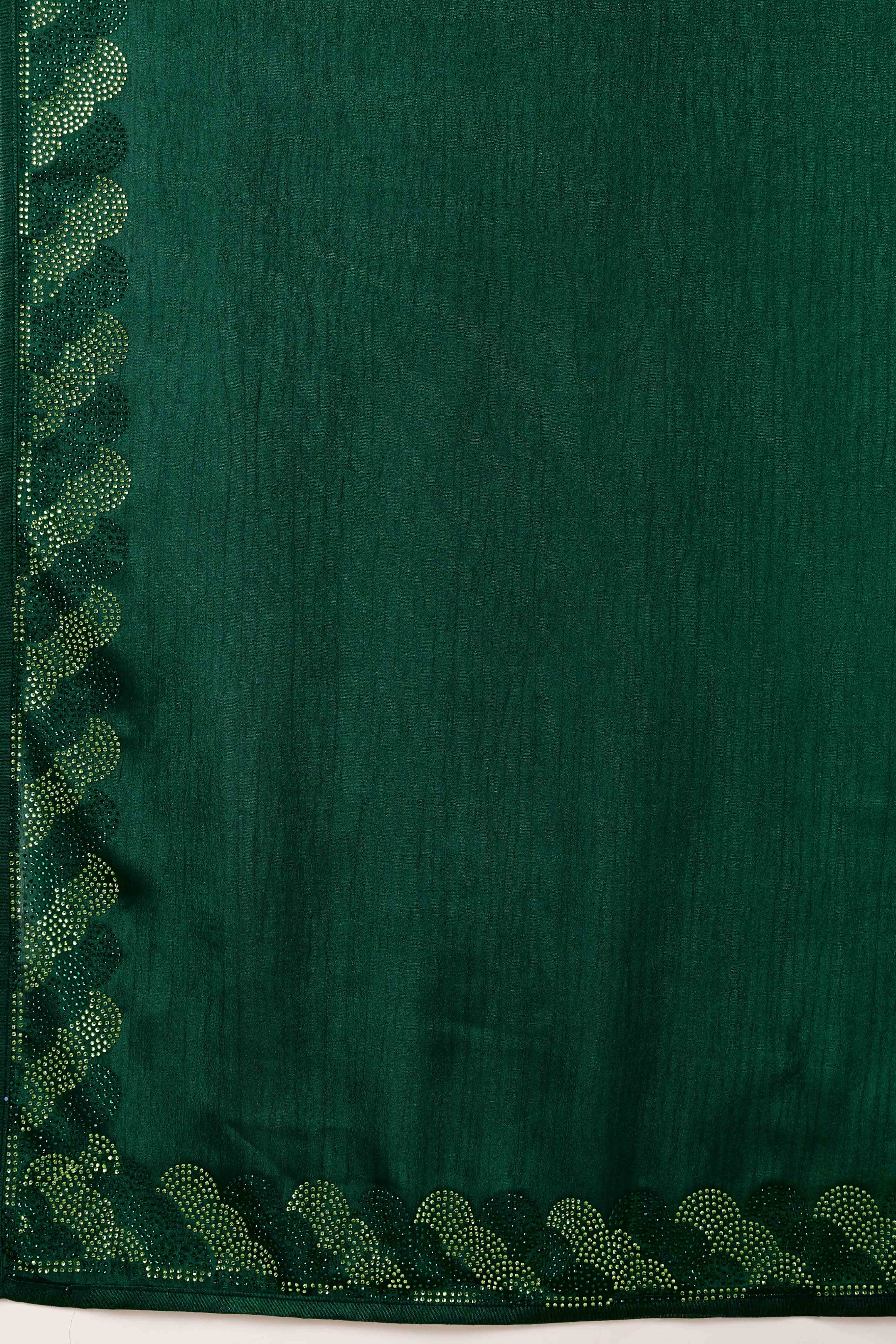 Green Dual Tone Swarovski Work Chinon Ombre Saree