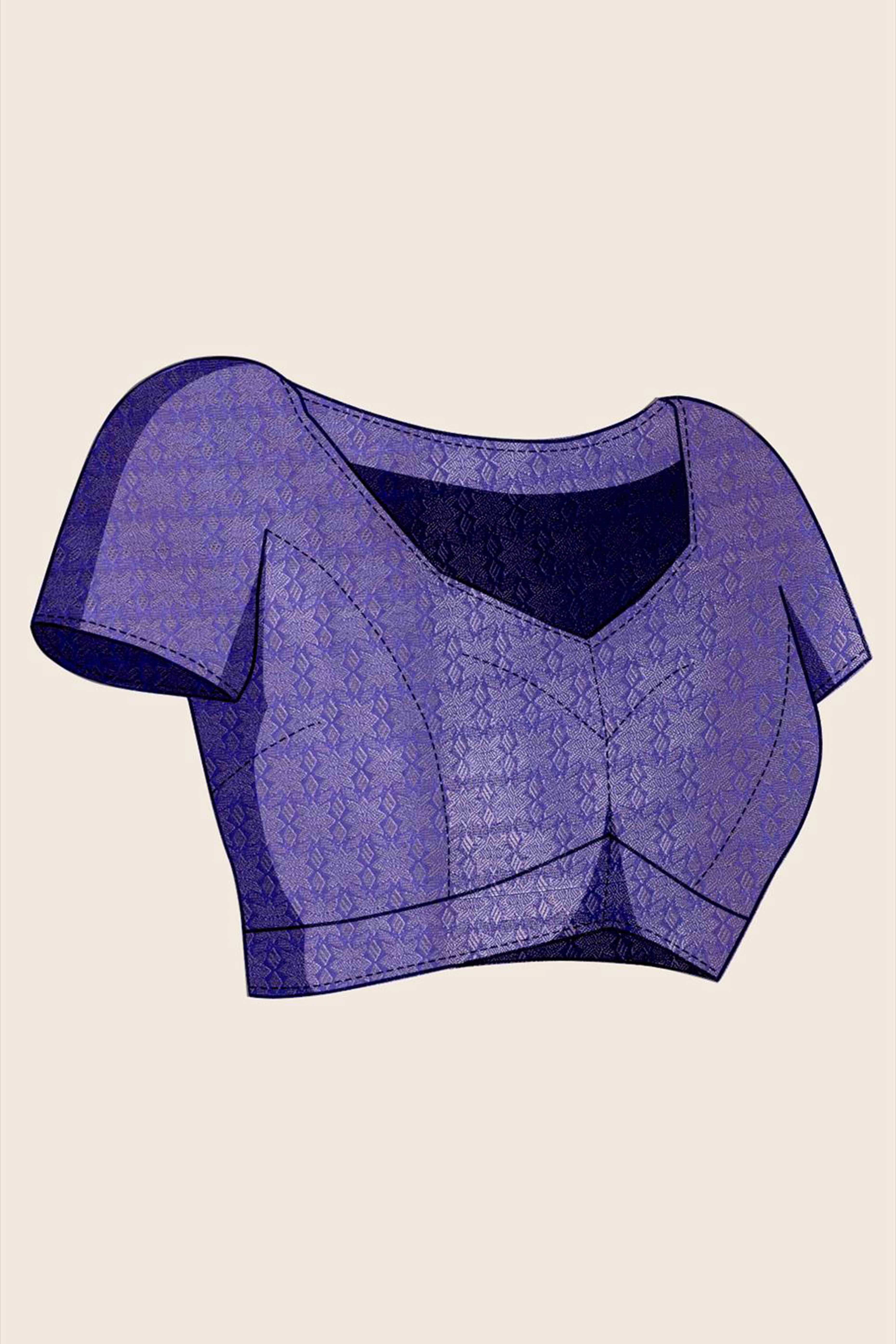 Purple Zari Weaving Mysore Brocade Silk Saree