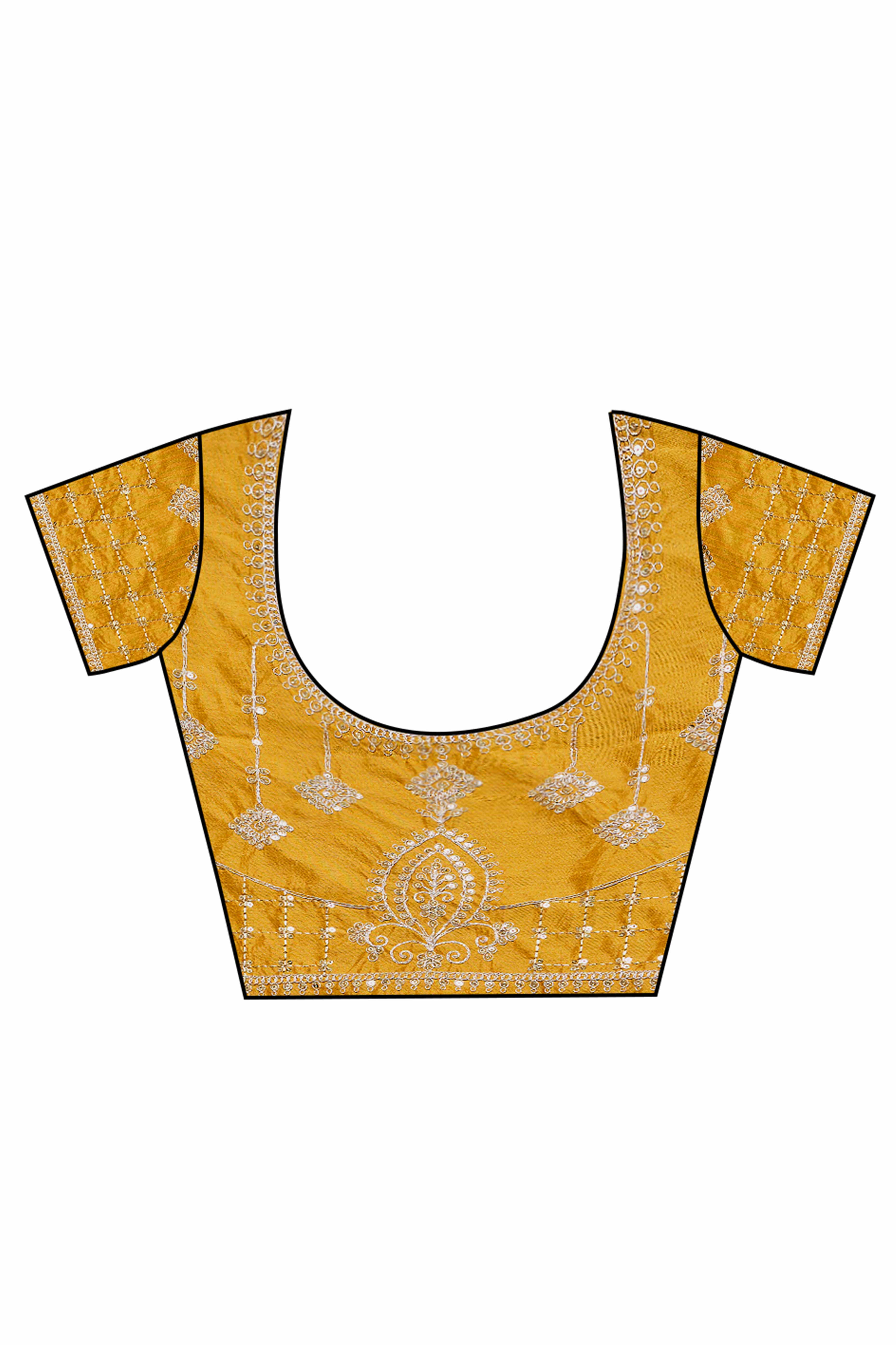 Mehendi Green Solid Saree In Georgette With Zari & Sequins Embroidery Border