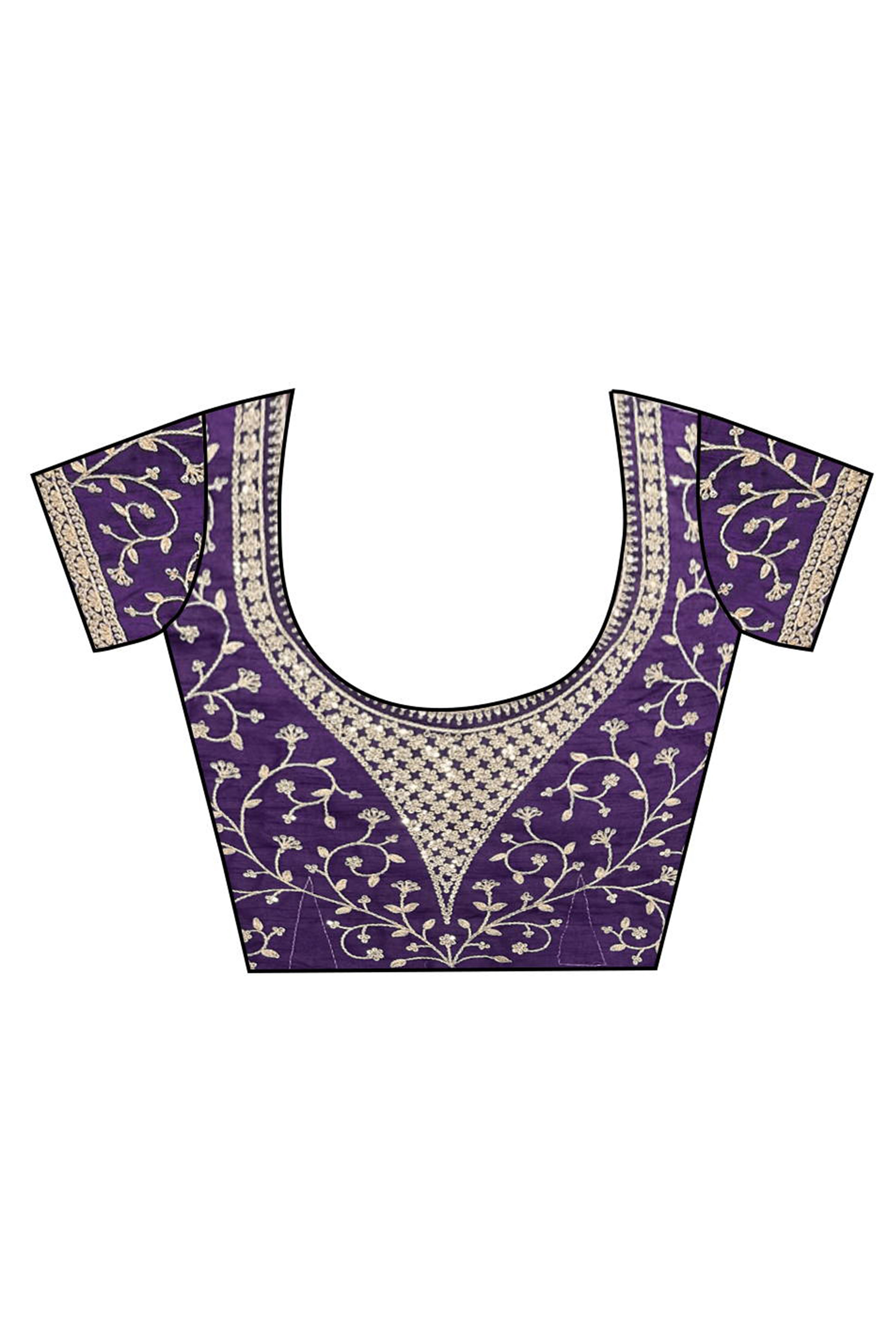 Sophisticated Lavender Solid Moss Orgnaza Saree With Intricate Cording Sequins Embroidery Border