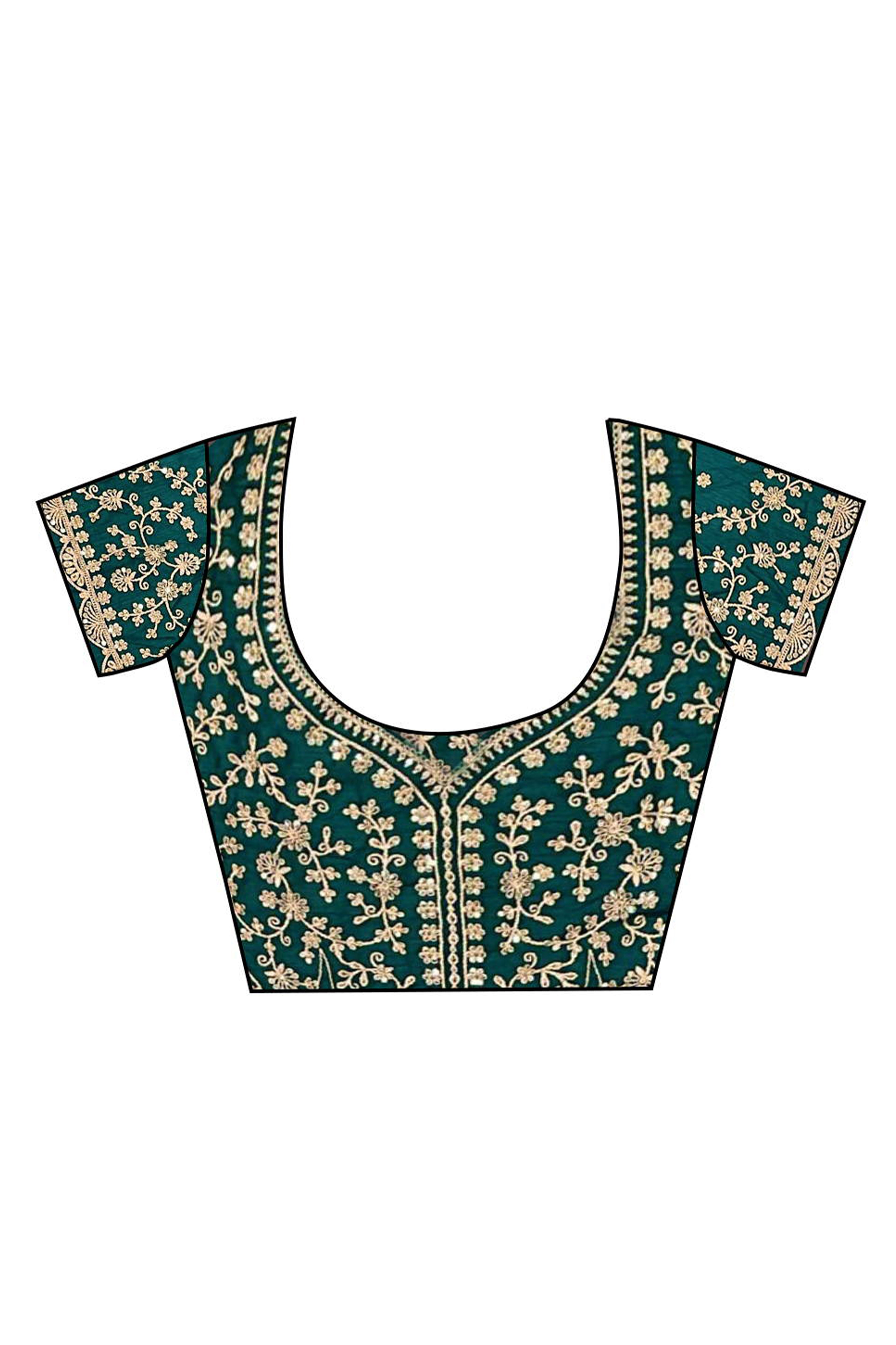 Sophisticated Sea Green Solid Moss Orgnaza Saree With Intricate Cording Sequins Embroidery Border