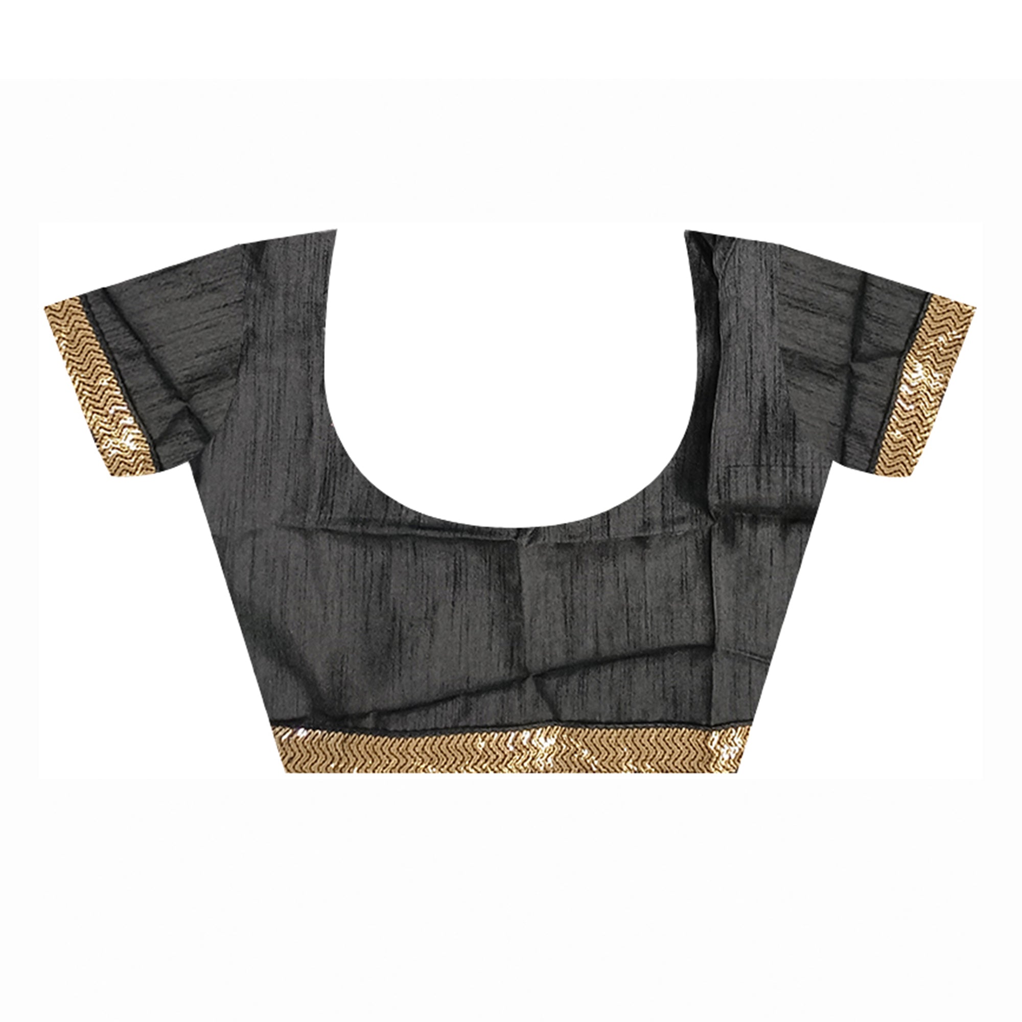 Black Bandhani Foil Printed Georgette Saree With Embroidered Border