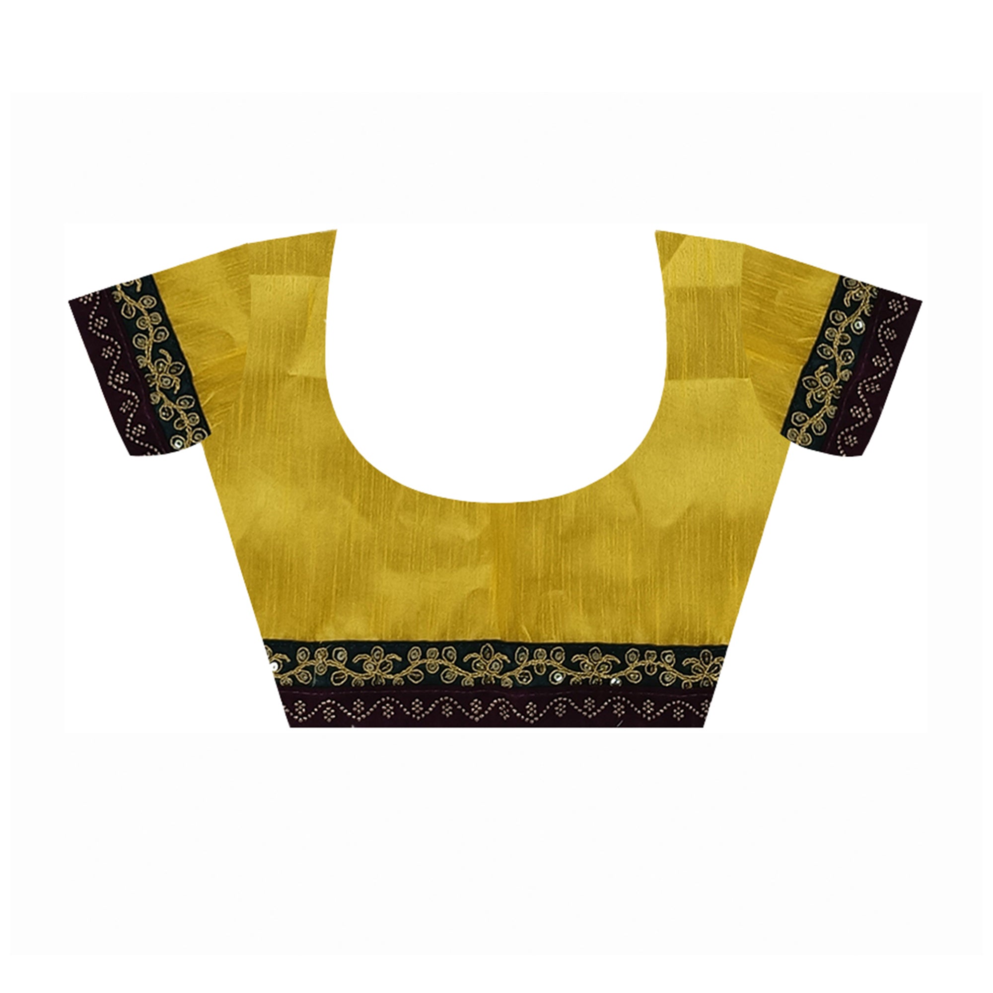 Yellow Leheriya Printed Georgette Saree With Embroidered Border