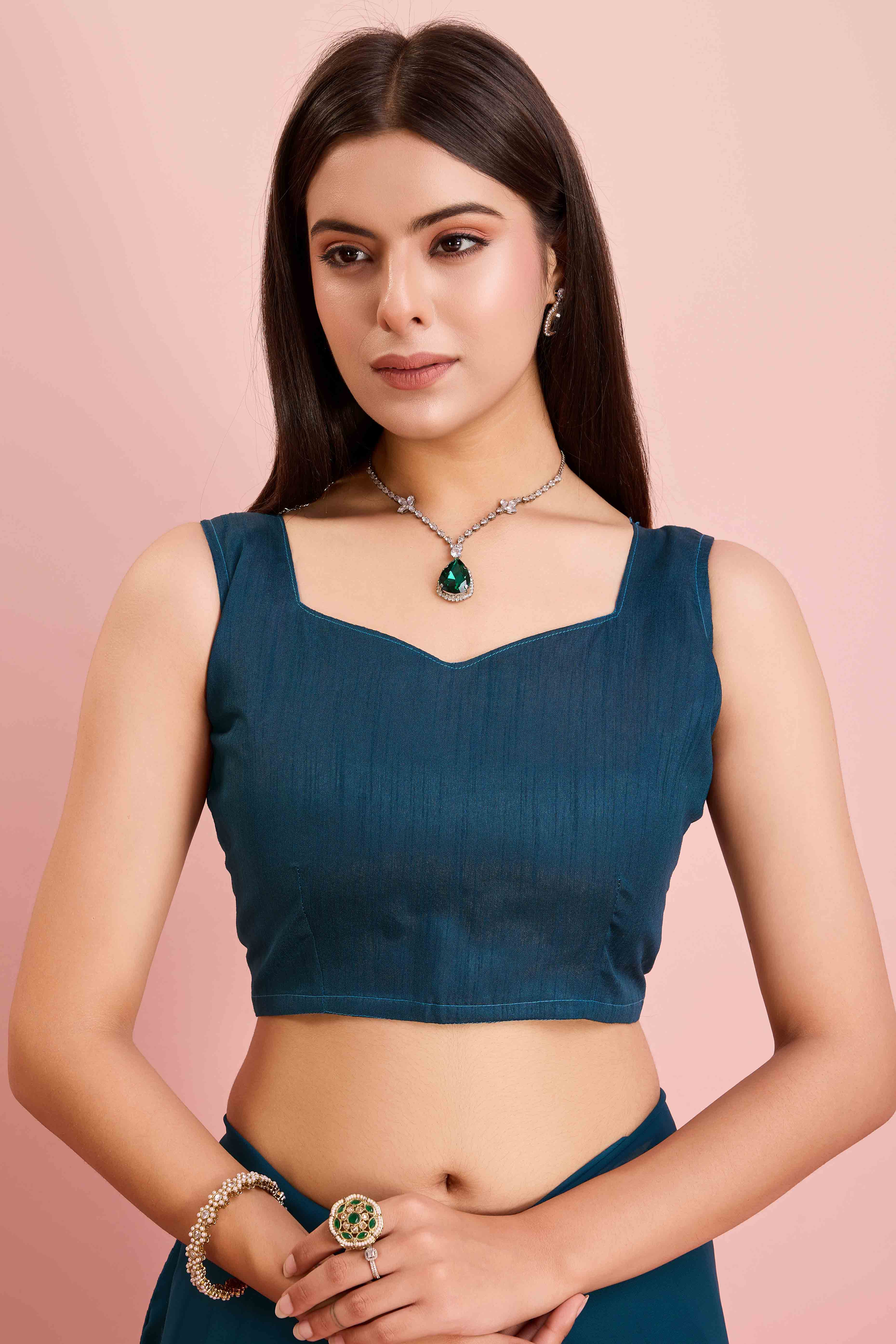 Morpich Floral Sequins Embroidered Georgette Saree