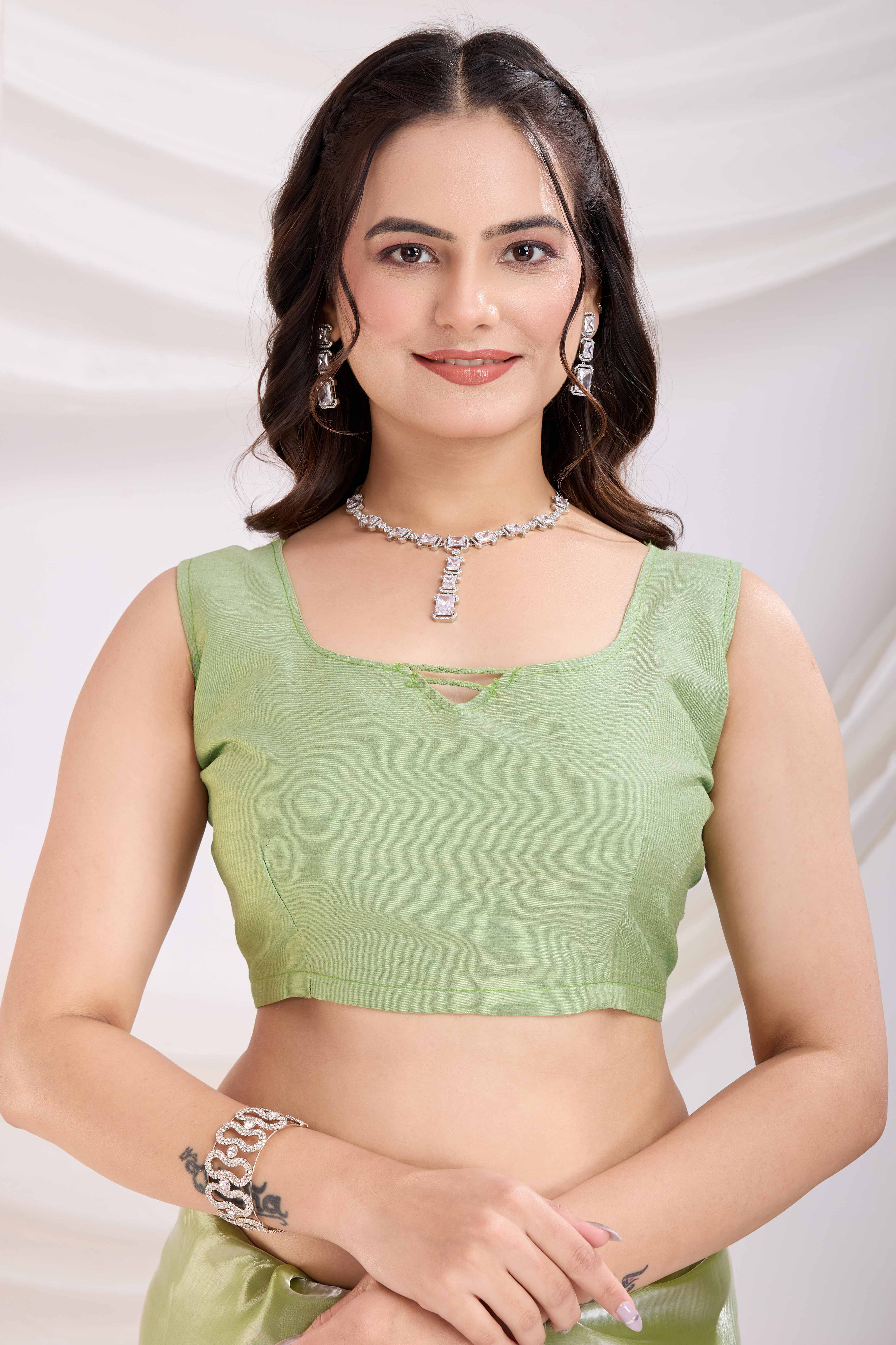 Green Saree With Exquisite Floral Sequins Embroidery On Luxe Jimmy Choo Silk Blend