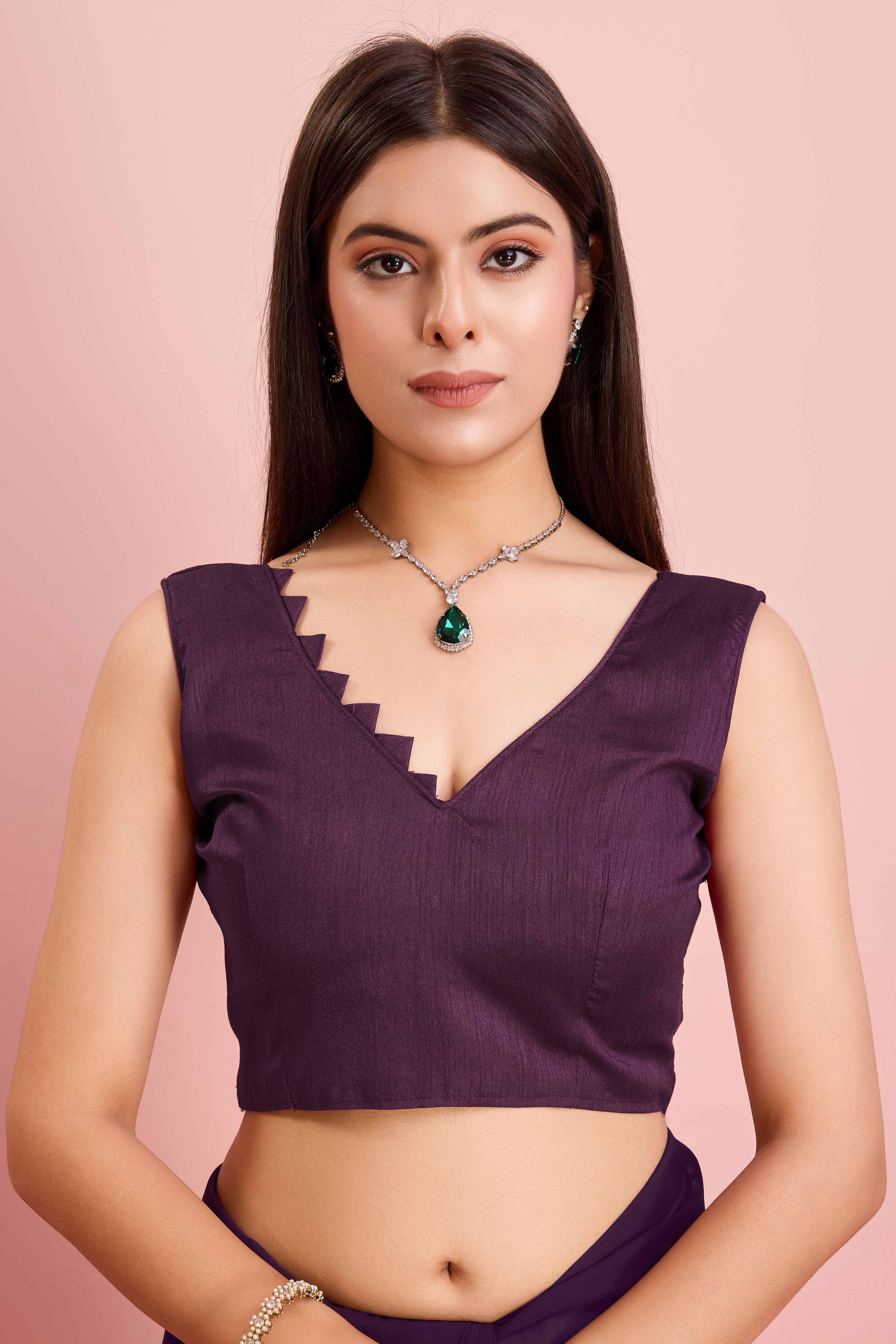 Wine Sequins Embroidered Georgette Saree