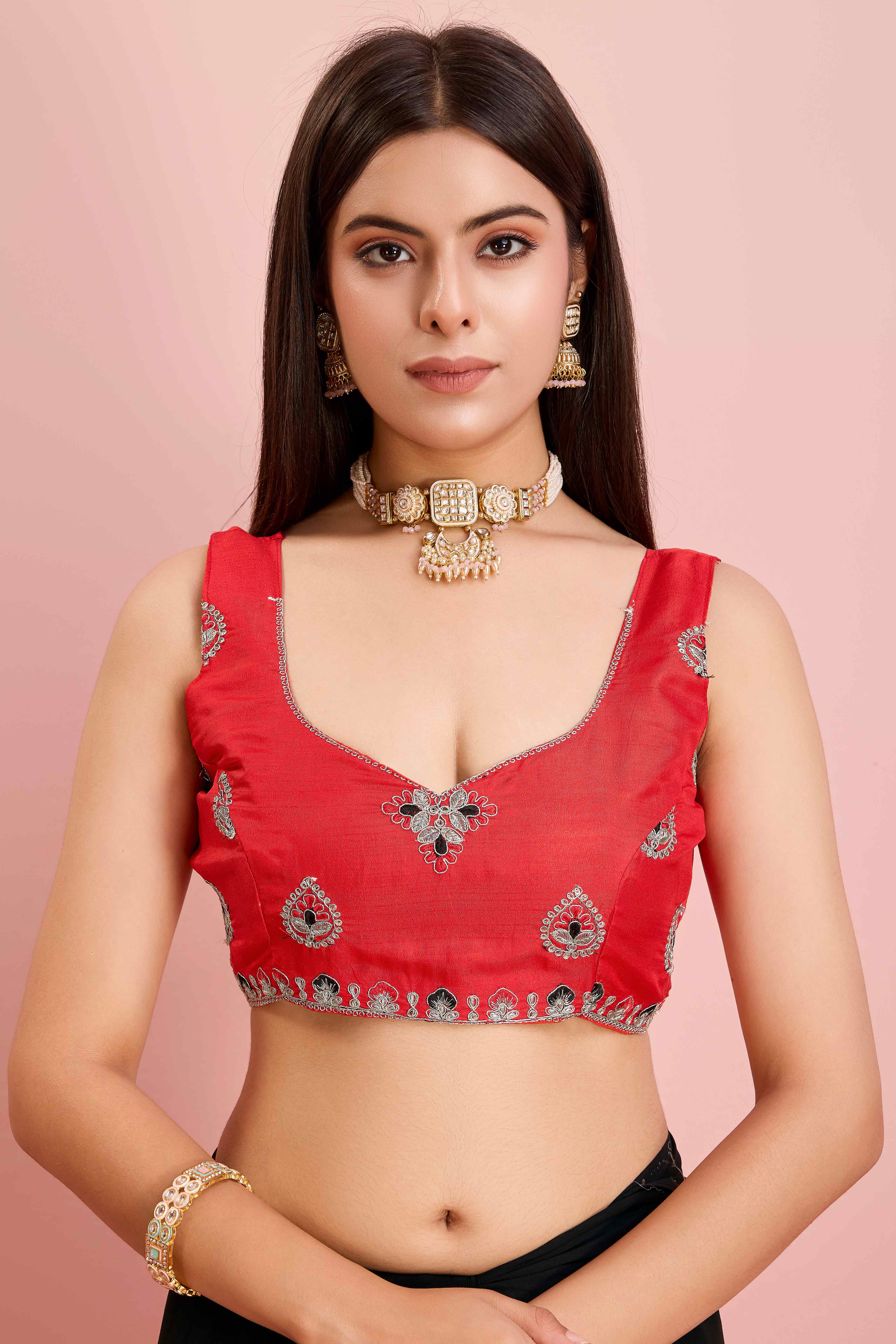 Black Floral Sequins Embroidered Georgette Saree