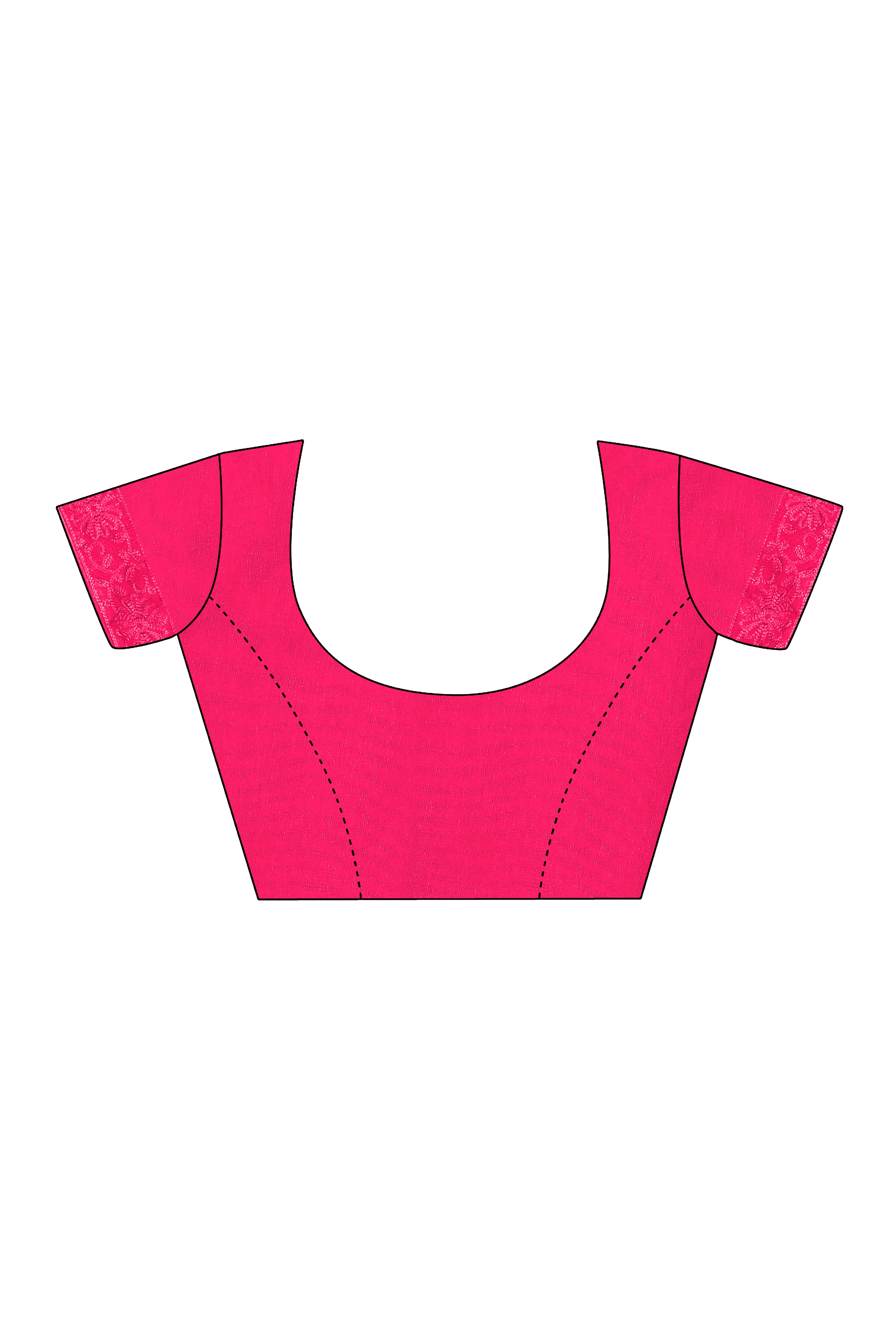 Dark Pink Party Wear Net Saree Featuring Rich Floral Embroidery