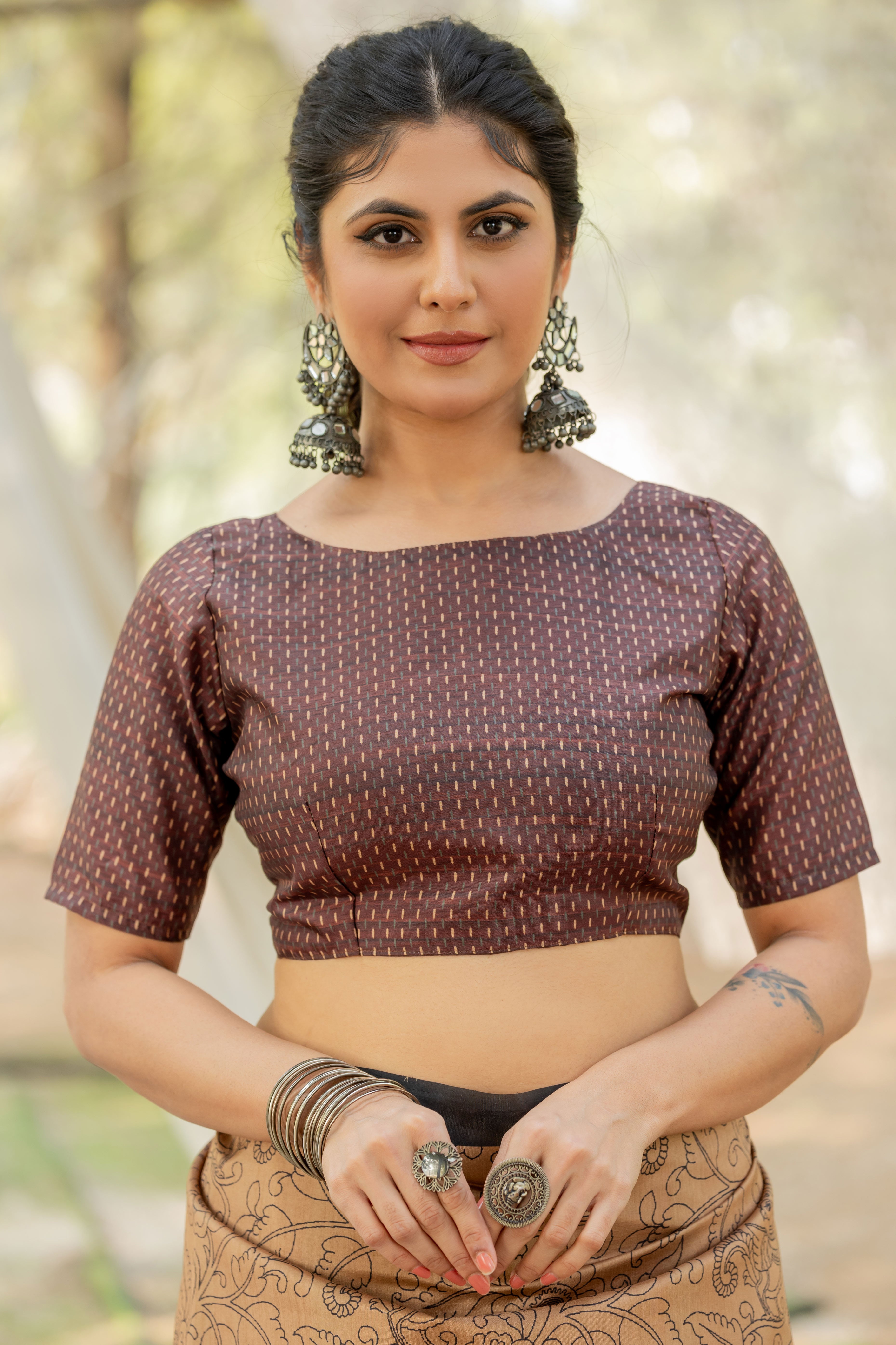 Beige Kozi Cotton Silk Saree Showcasing Digital Prints and Soft Tassel Edging