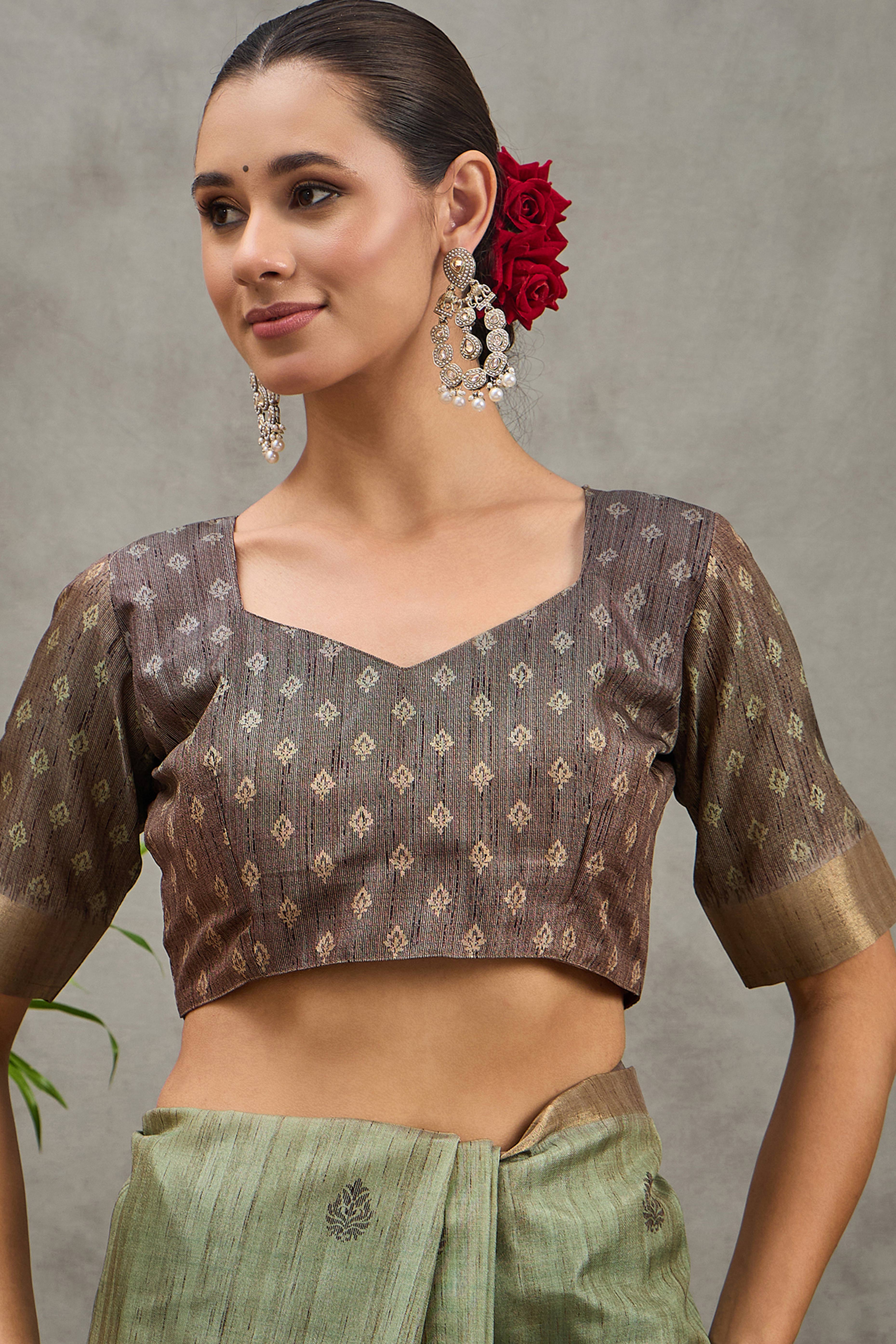 Pista Green Festive Wear Art Silk Saree Featuring Intricate Floral Weaving