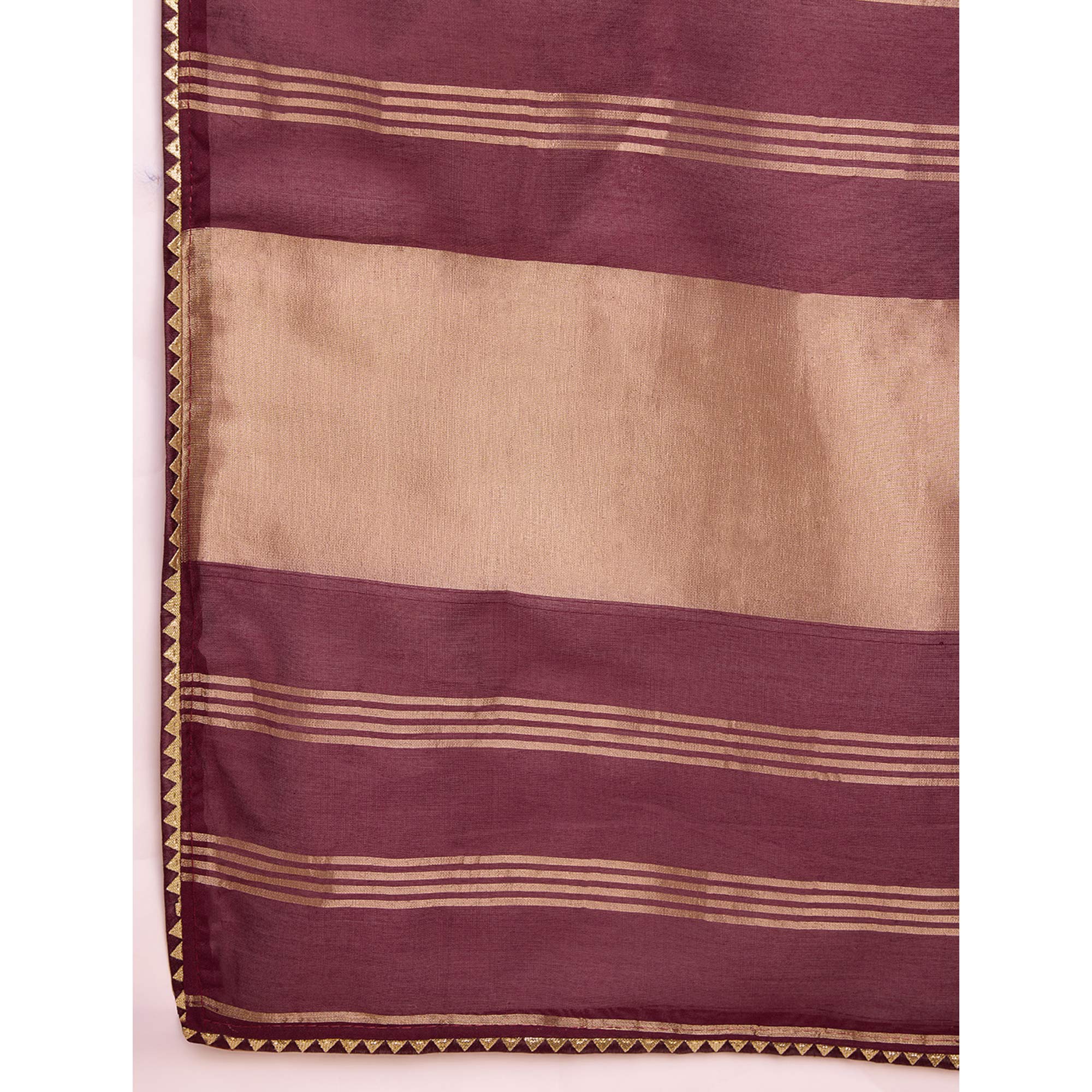 Wine Bandhani Printed Cotton Silk Saree
