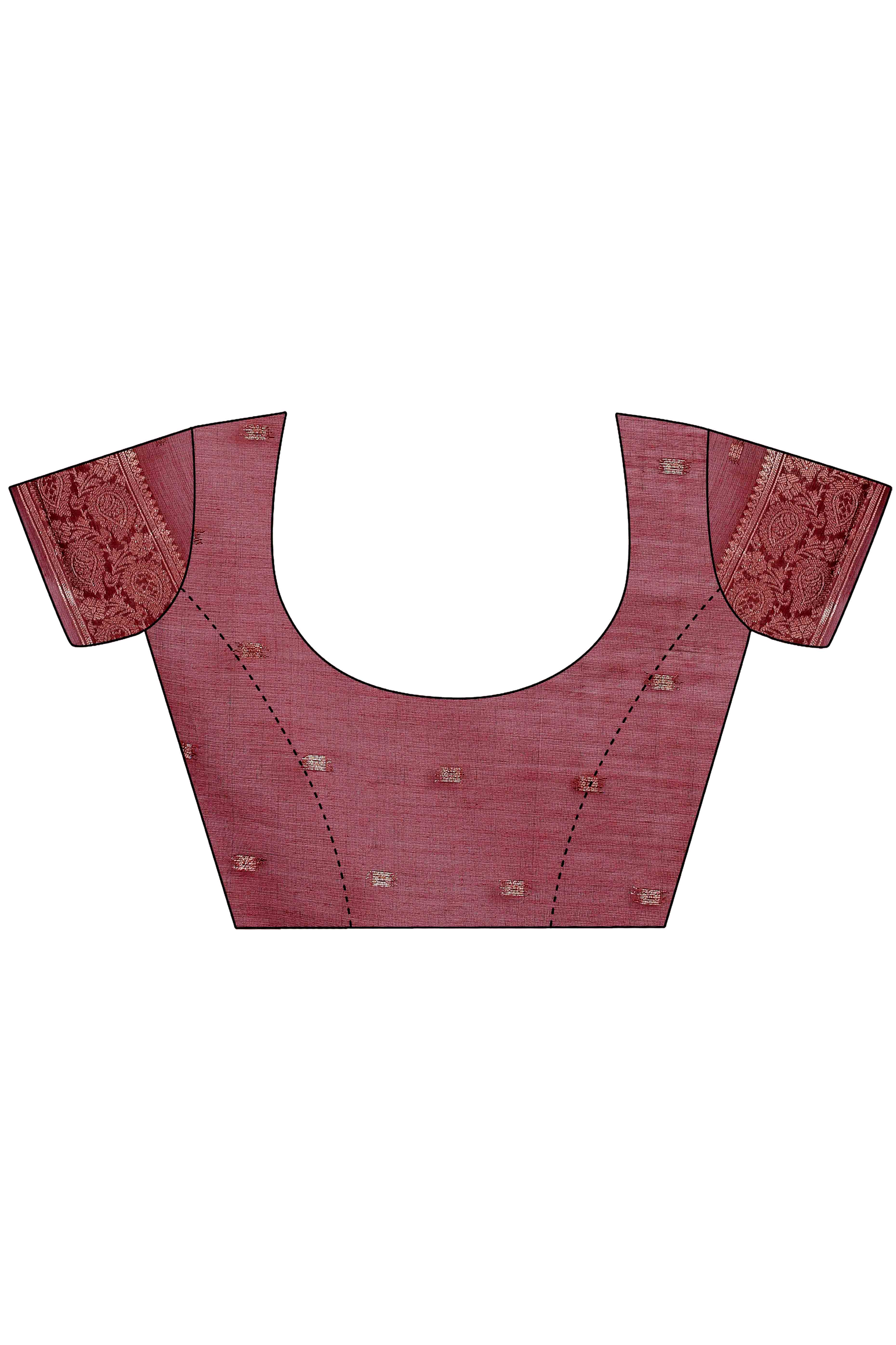 Maroon Floral Zari Woven Saree in a Lustrous Cotton Silk Blend