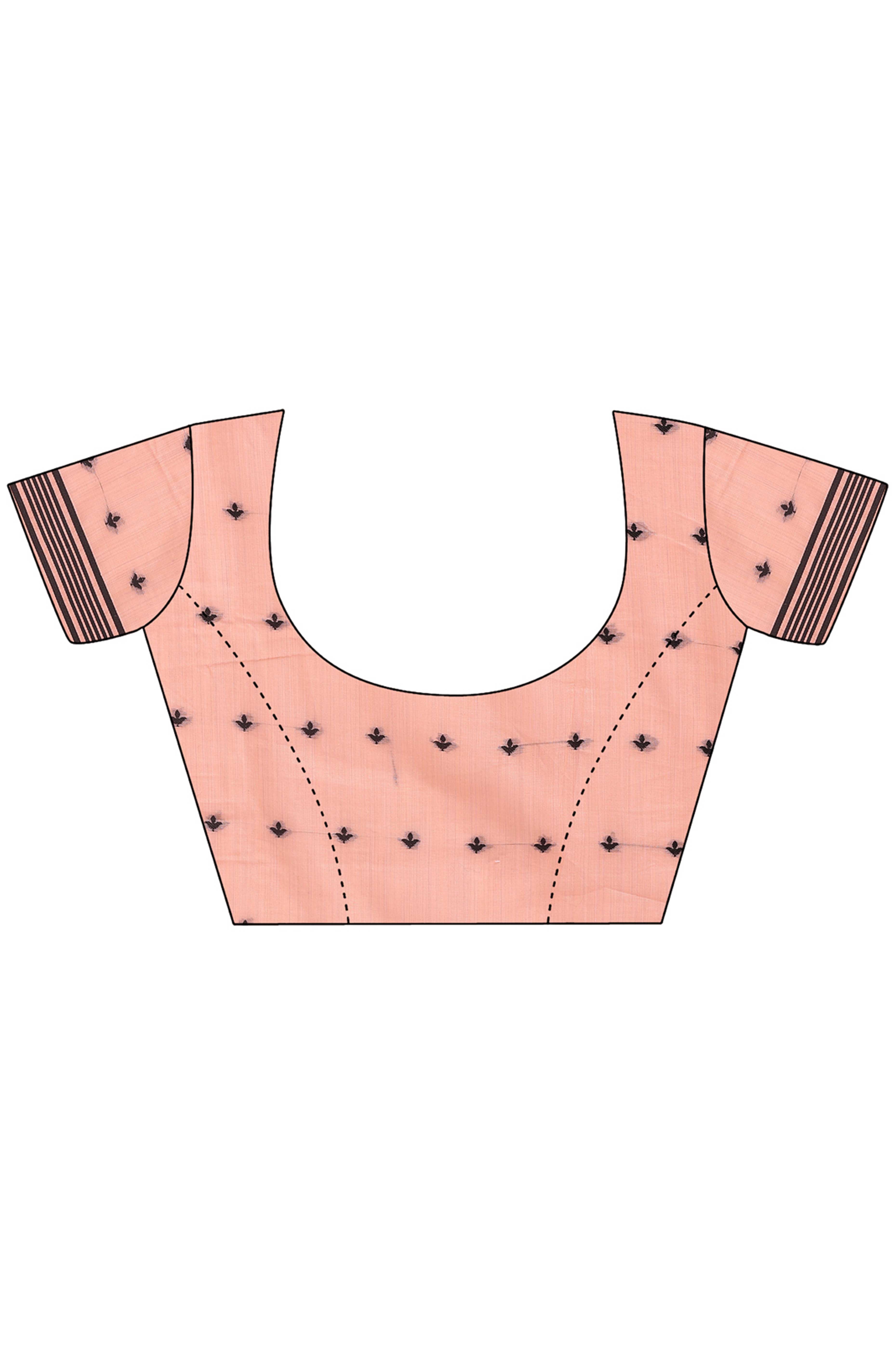 Orange Ethnic Saree in a Linen Cotton Blend Adorned with Floral Weave Designs