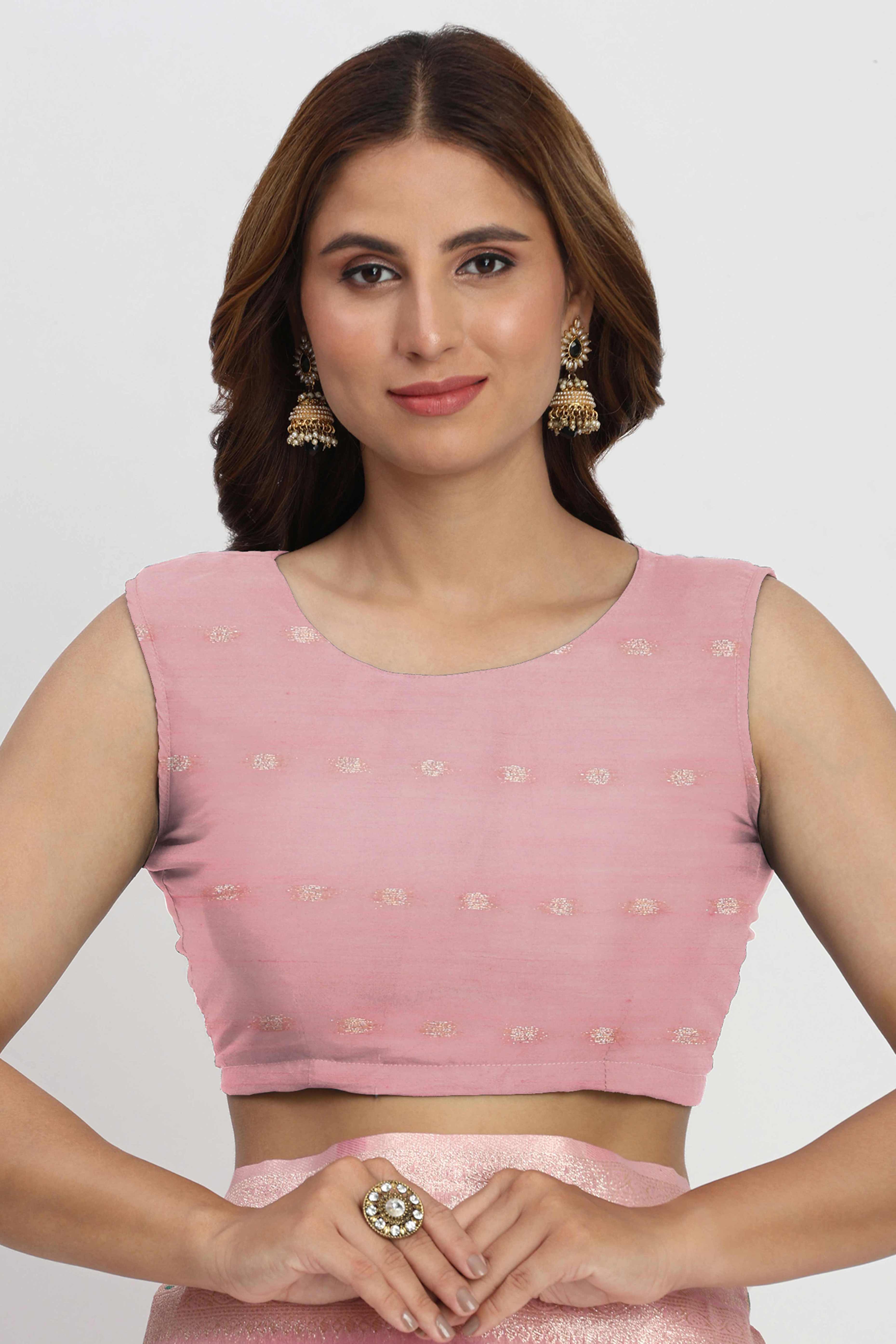 Floral Zari Weaving Brings Regal Beauty To This Light Pink Linen Cotton Saree With Tassel Accents