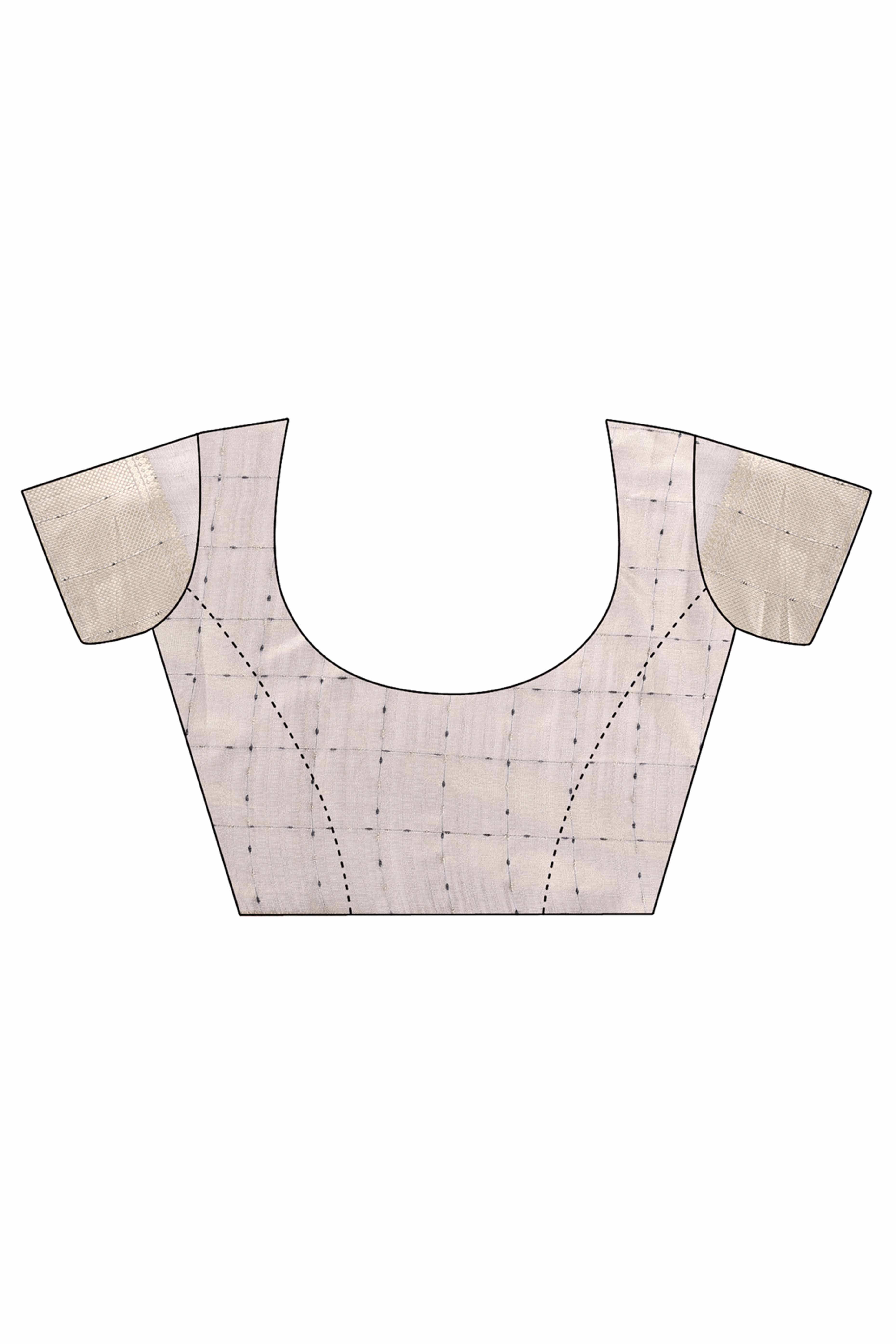 Cream Lightweight Organza Saree with Rich Zari Checks Pattern