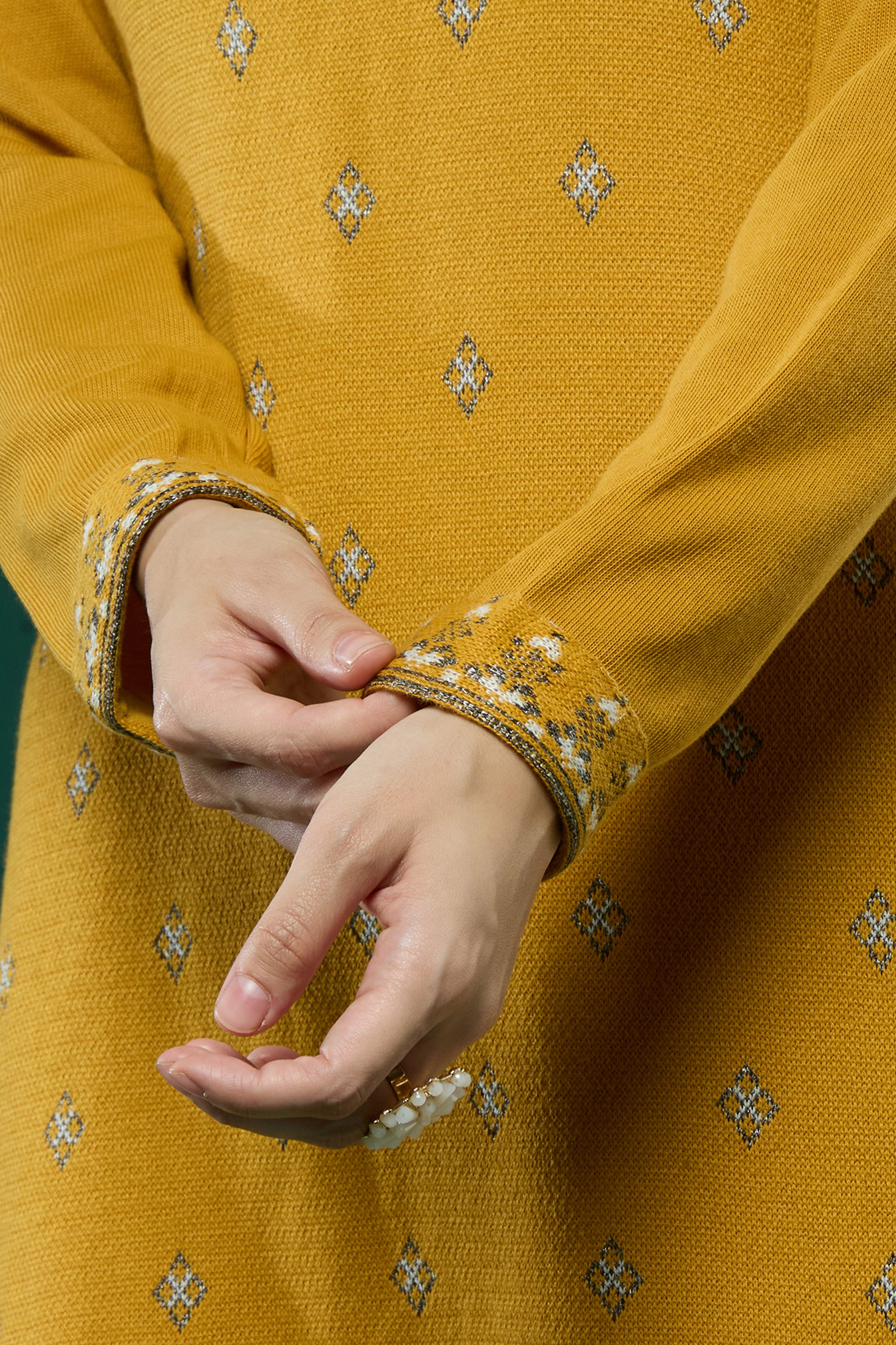 Mustard Woolen Straight Kurti