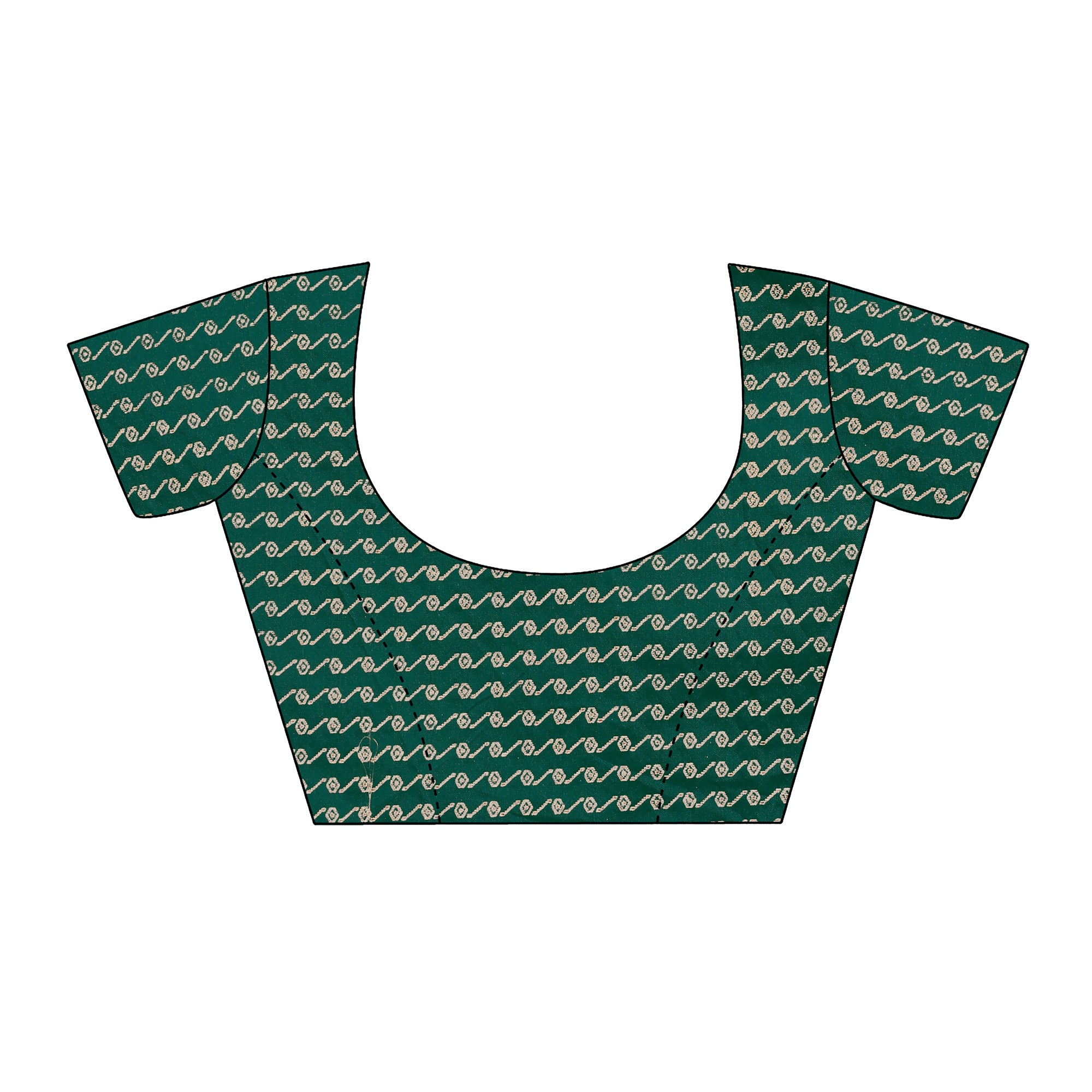 Green Floral Foil Printed Chiffon Saree