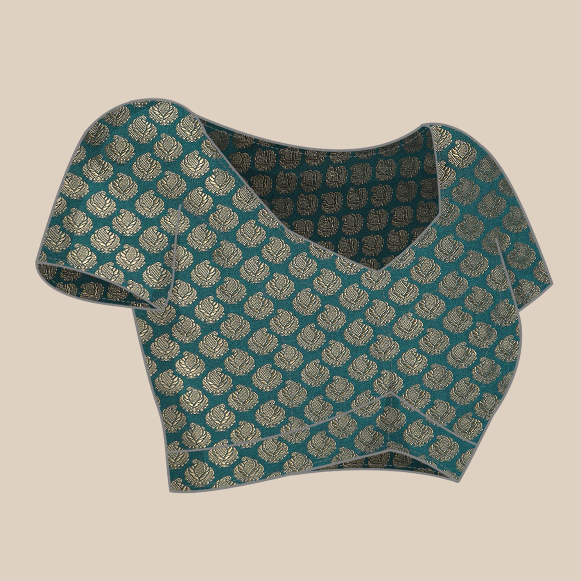 Blue Solid Vichitra Silk Saree With Fancy Zari Border