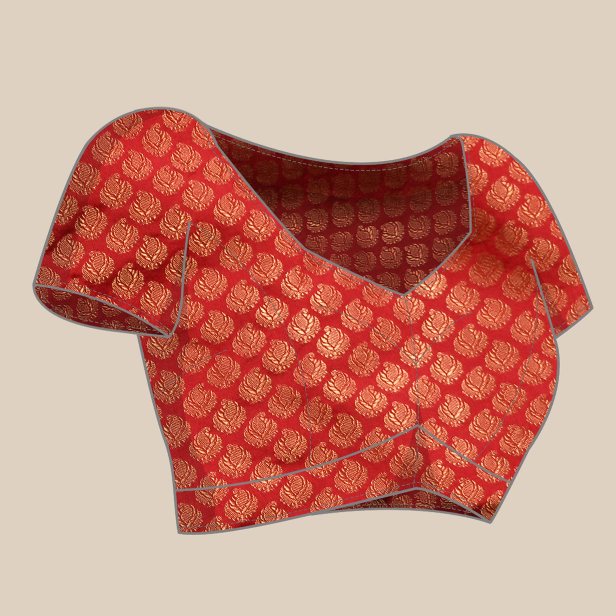 Rust Solid Vichitra Silk Saree With Fancy Zari Border