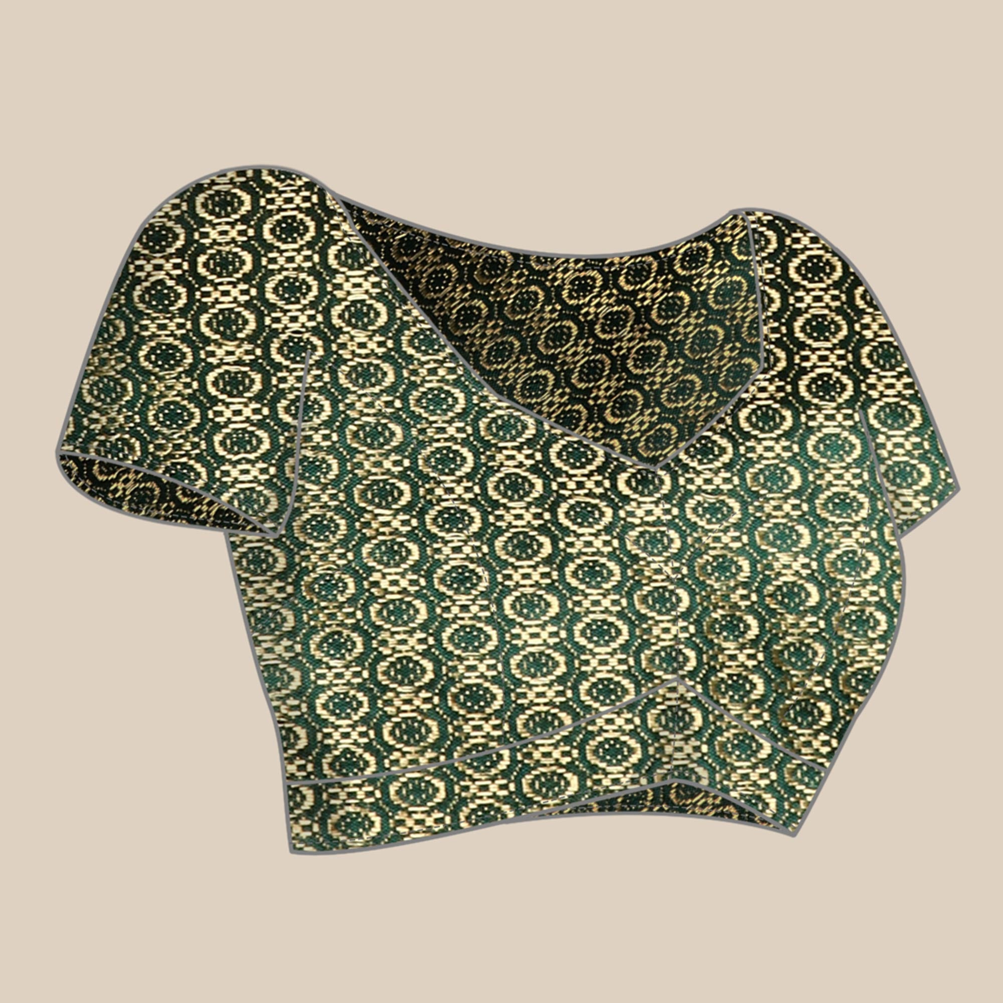 Green Swarovski Work Chiffon Saree With Zari Border