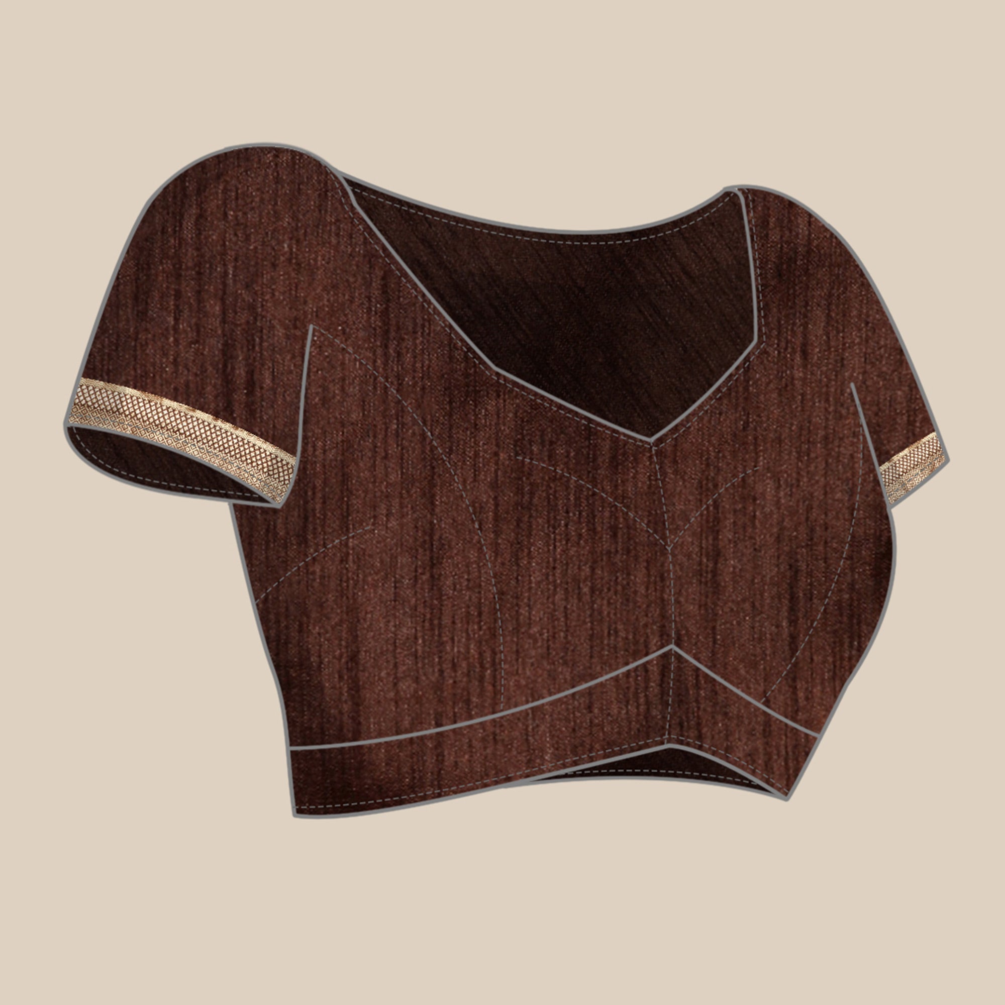 Beige Floral Printed Vichitra Silk Saree With Tassels