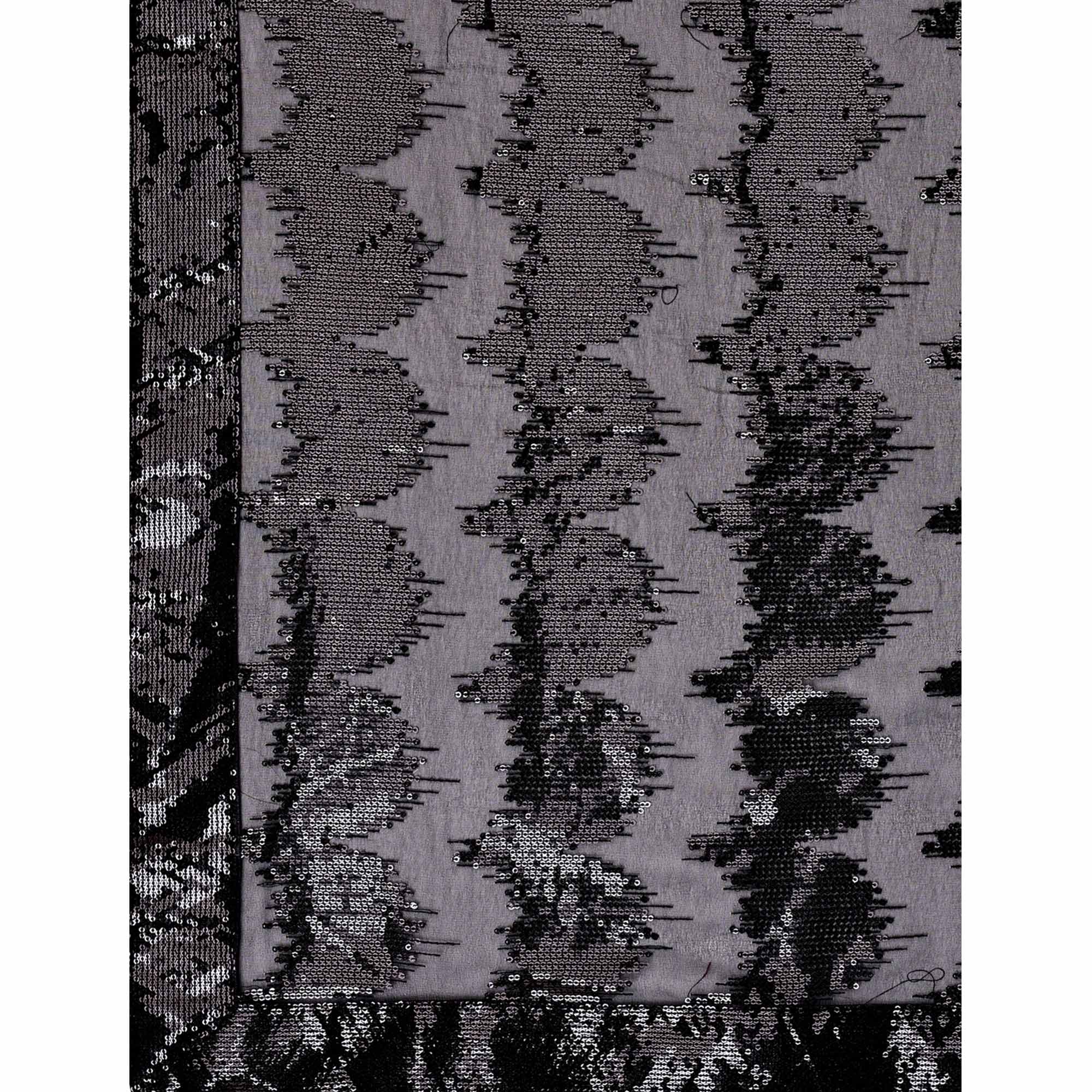 Black Sequin Embroidered Georgette Saree