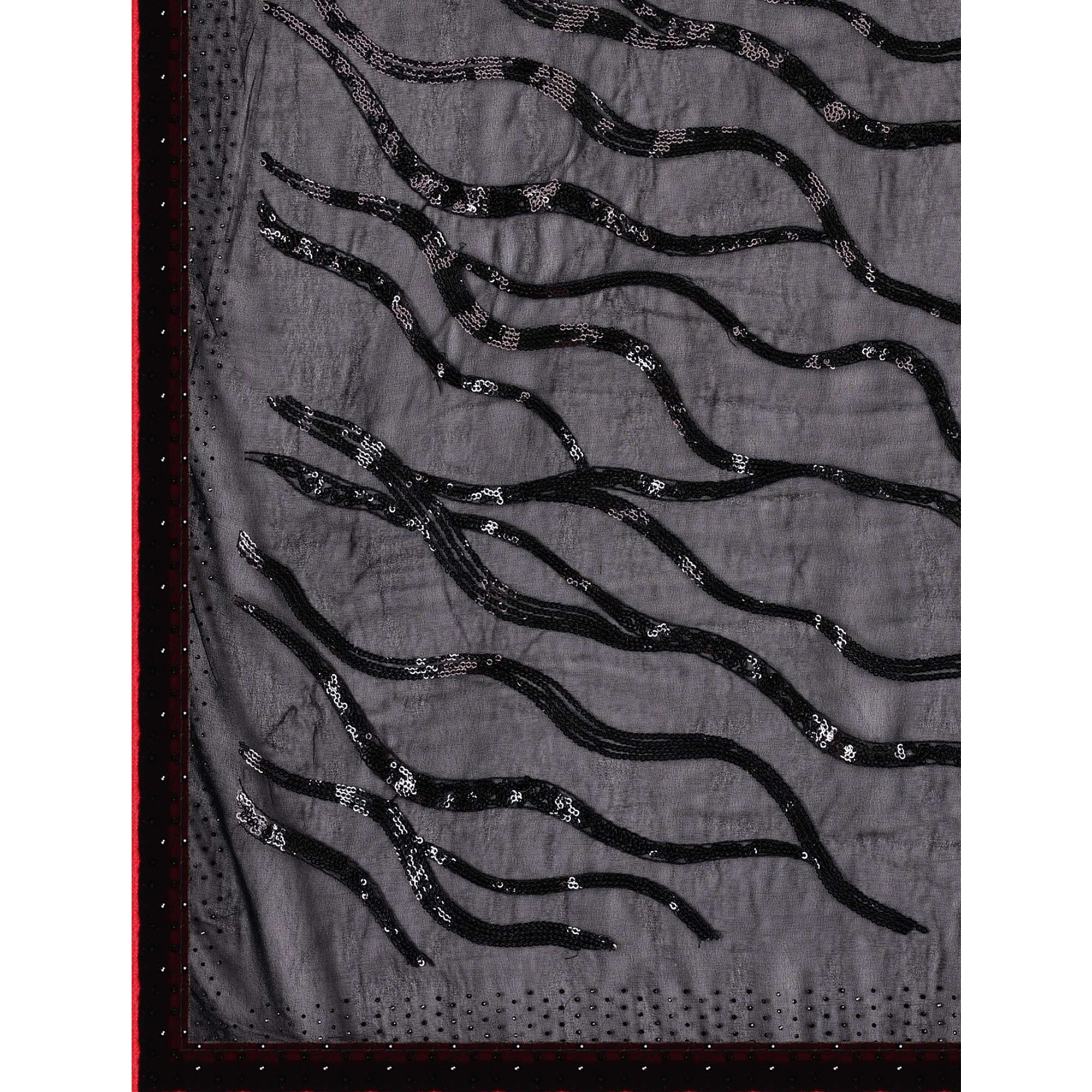 Black Sequin Embroidered Georgette Saree