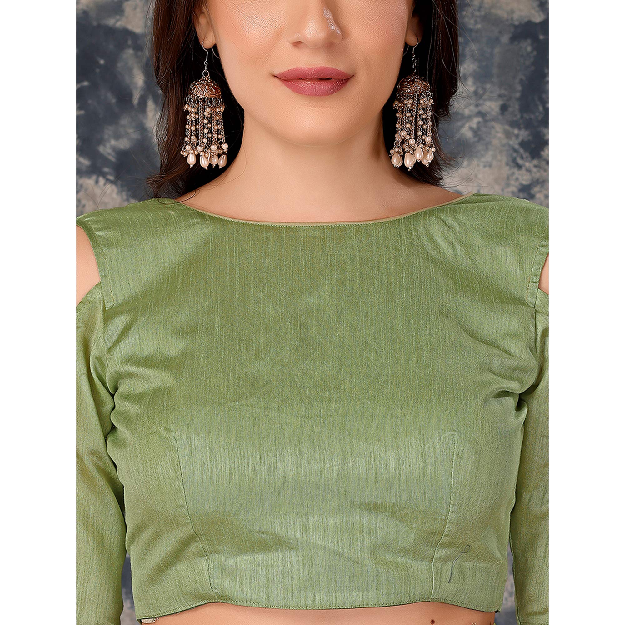Green Tikali With Floral Embroidered Lycra Saree