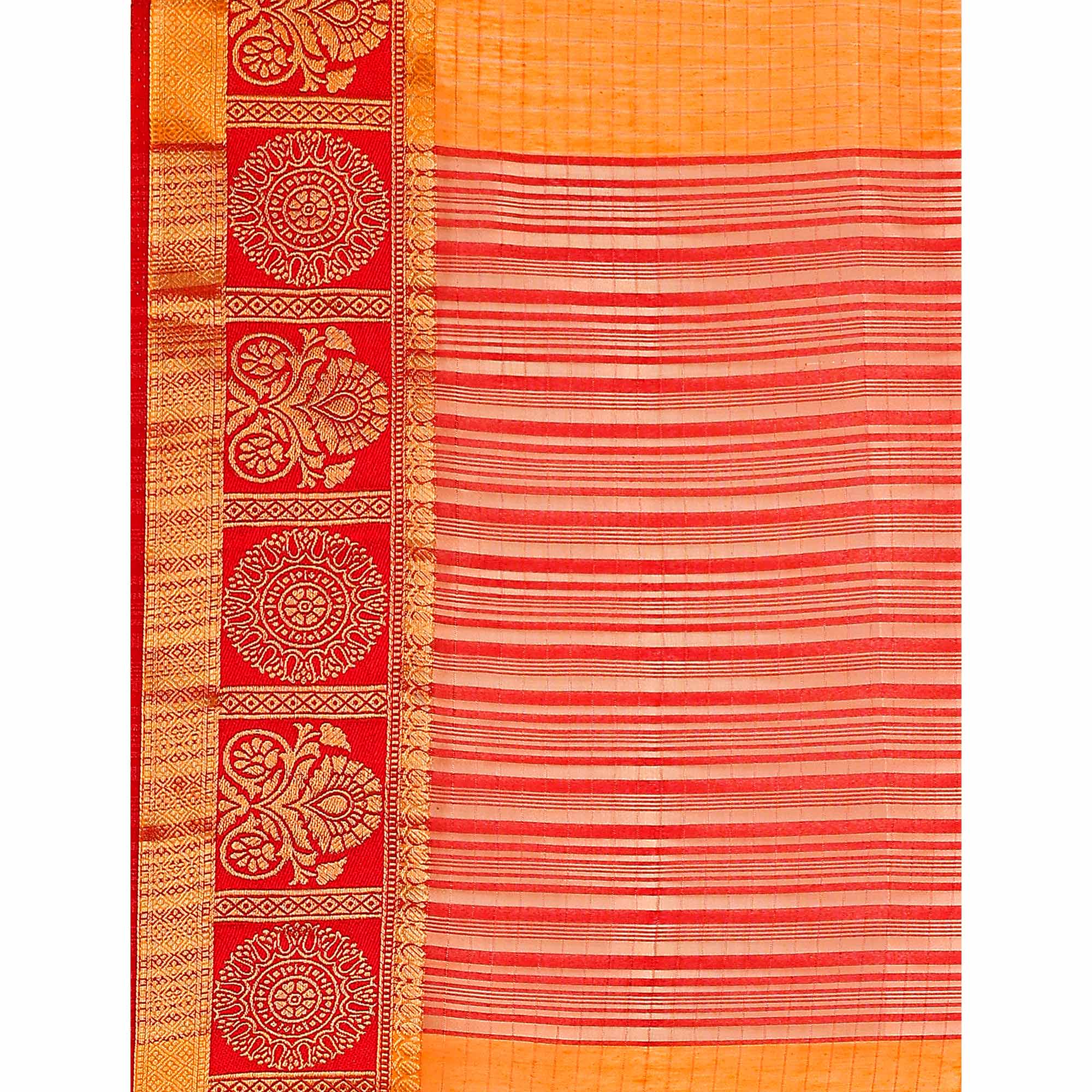 Mustard Zari Woven Cotton Silk Saree