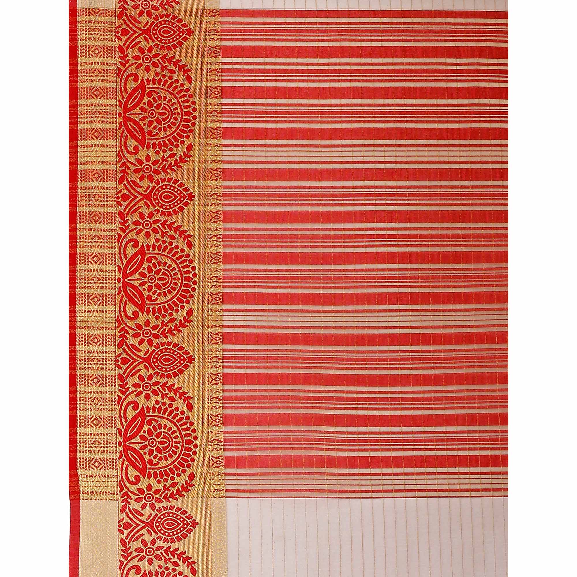 White Zari Woven Cotton Silk Saree