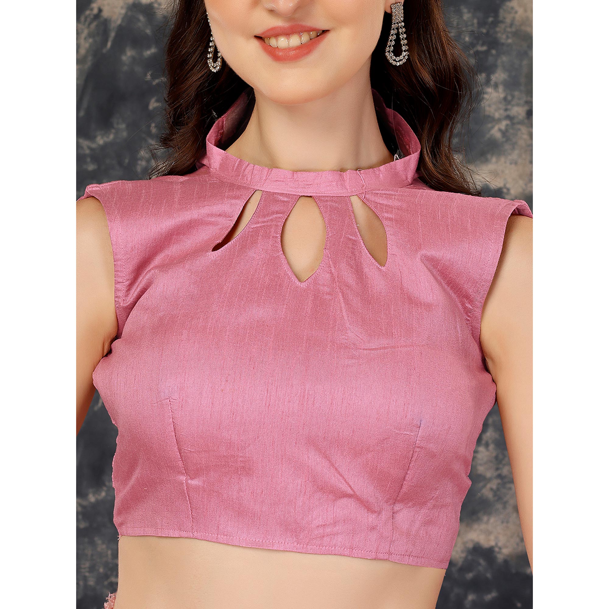 Pink Foil Printed Lycra Saree With Embroidered Lace Border