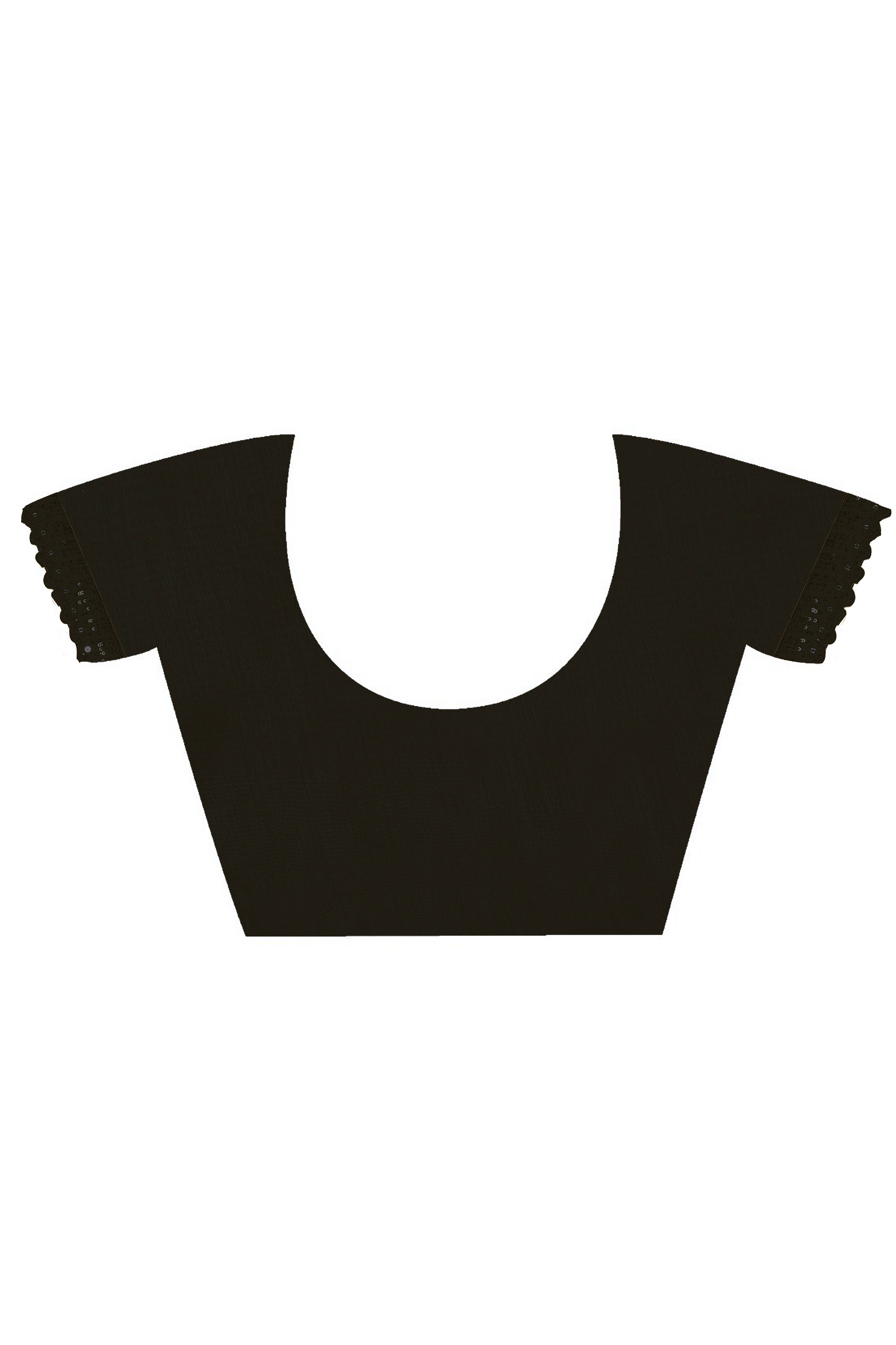 Black Georgette Saree with Subtle Solid Pattern and Sequins Border