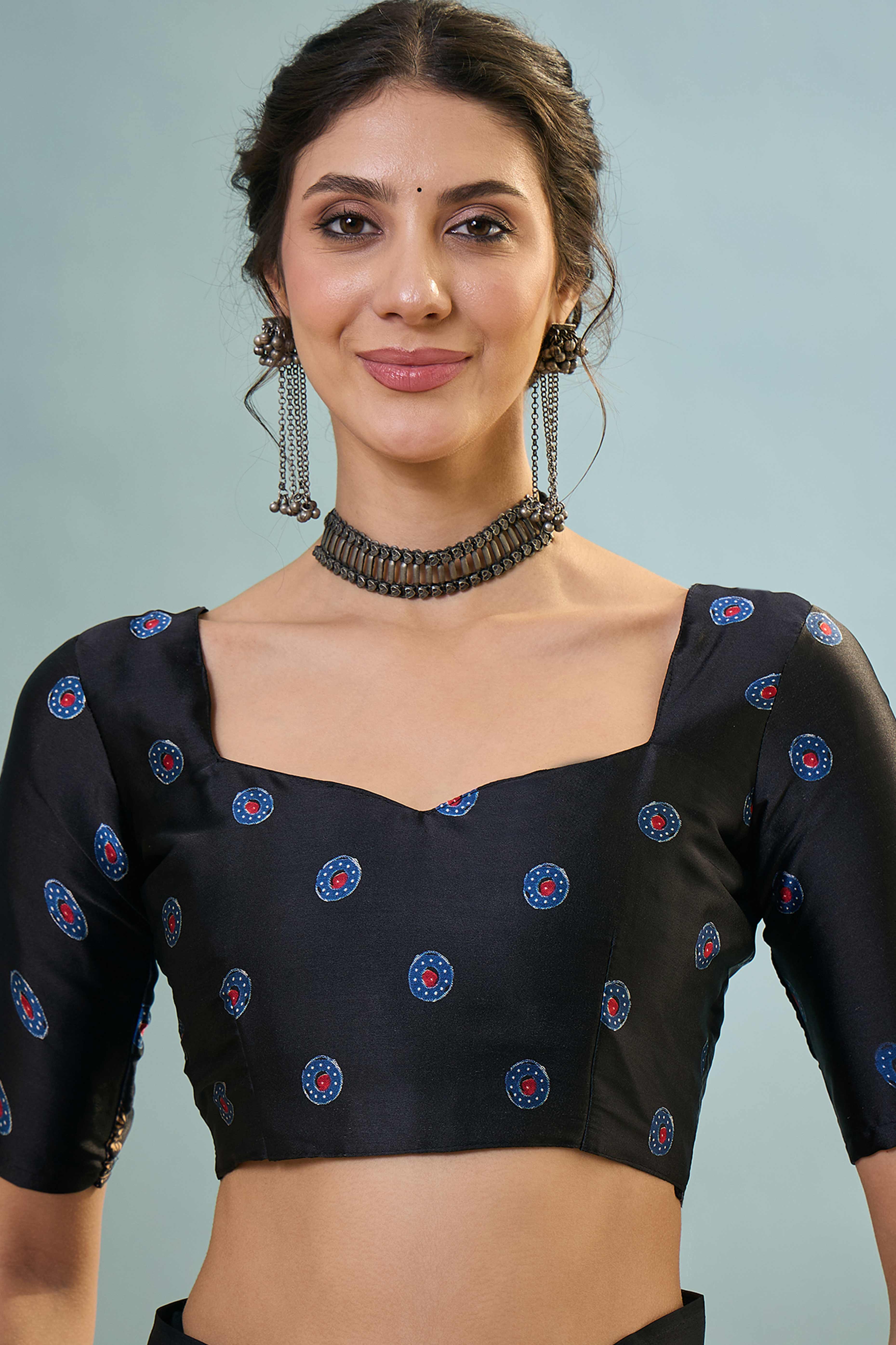 Modern Black Striped Printed Modal Satin Saree with Luxurious Flow and Shine