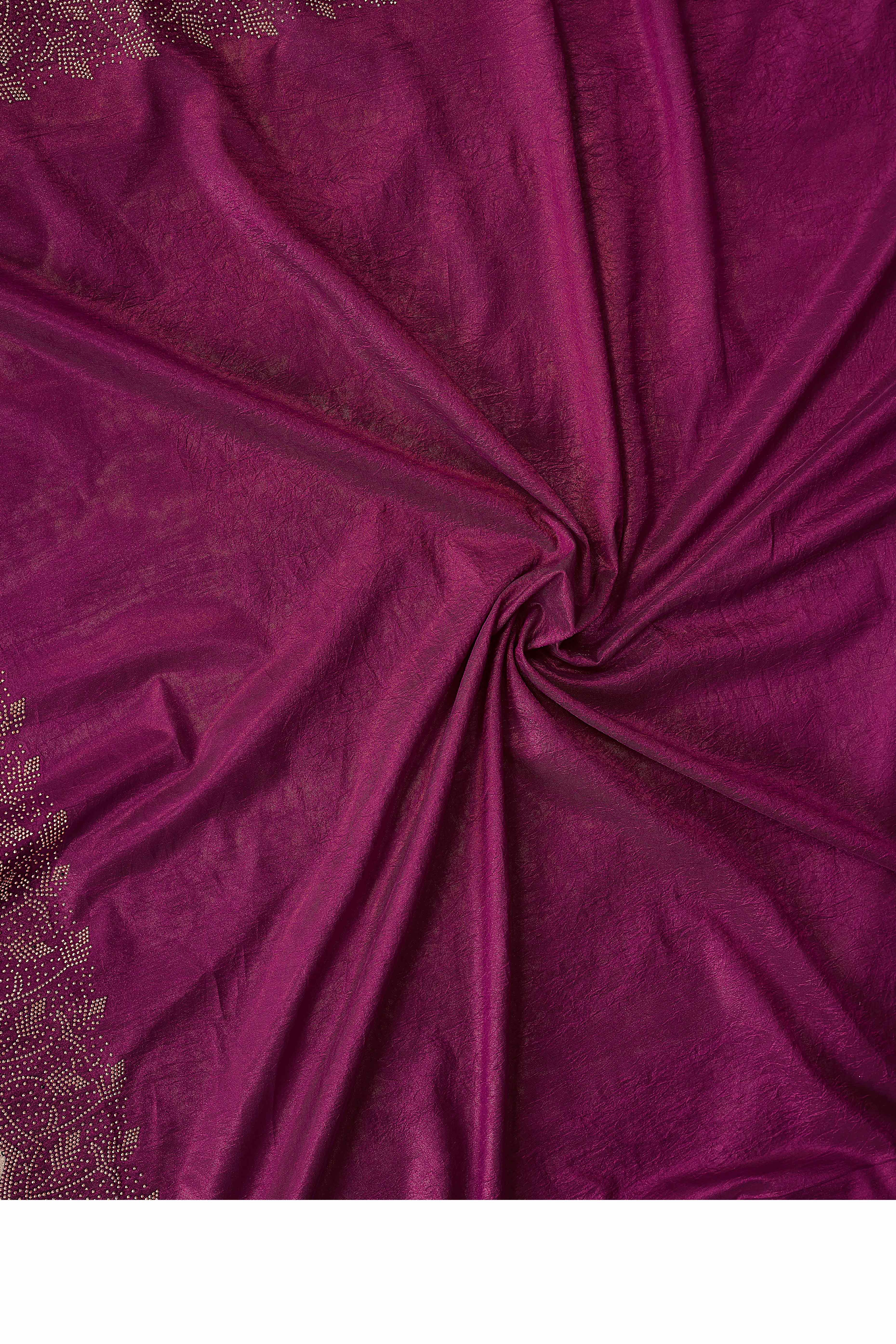 Party Ready Magenta Imported Lycra Saree with Glittering Stone Embroidery