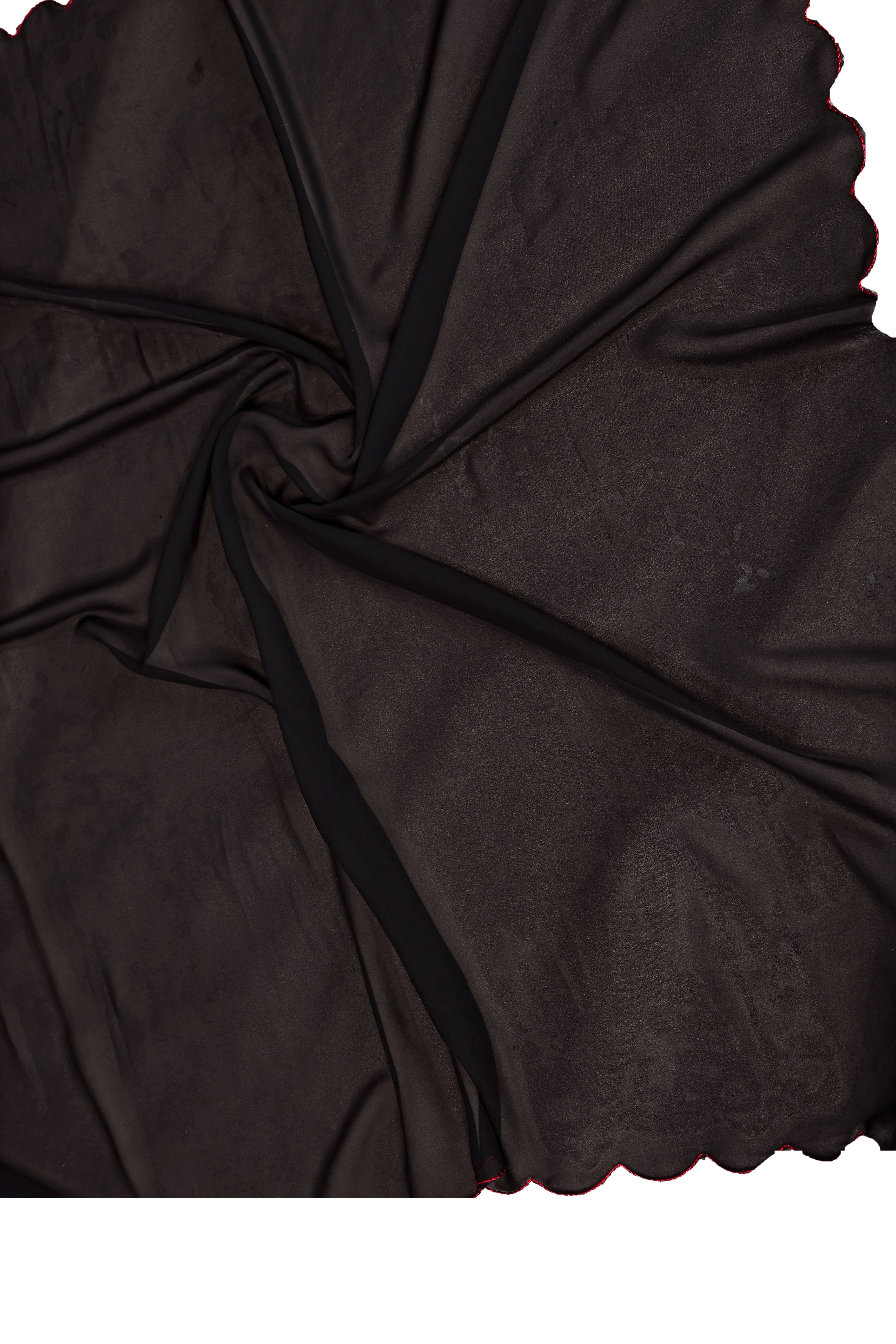 Sophisticated Black Party Wear Saree in Georgette Fabric With Embellished Blouse